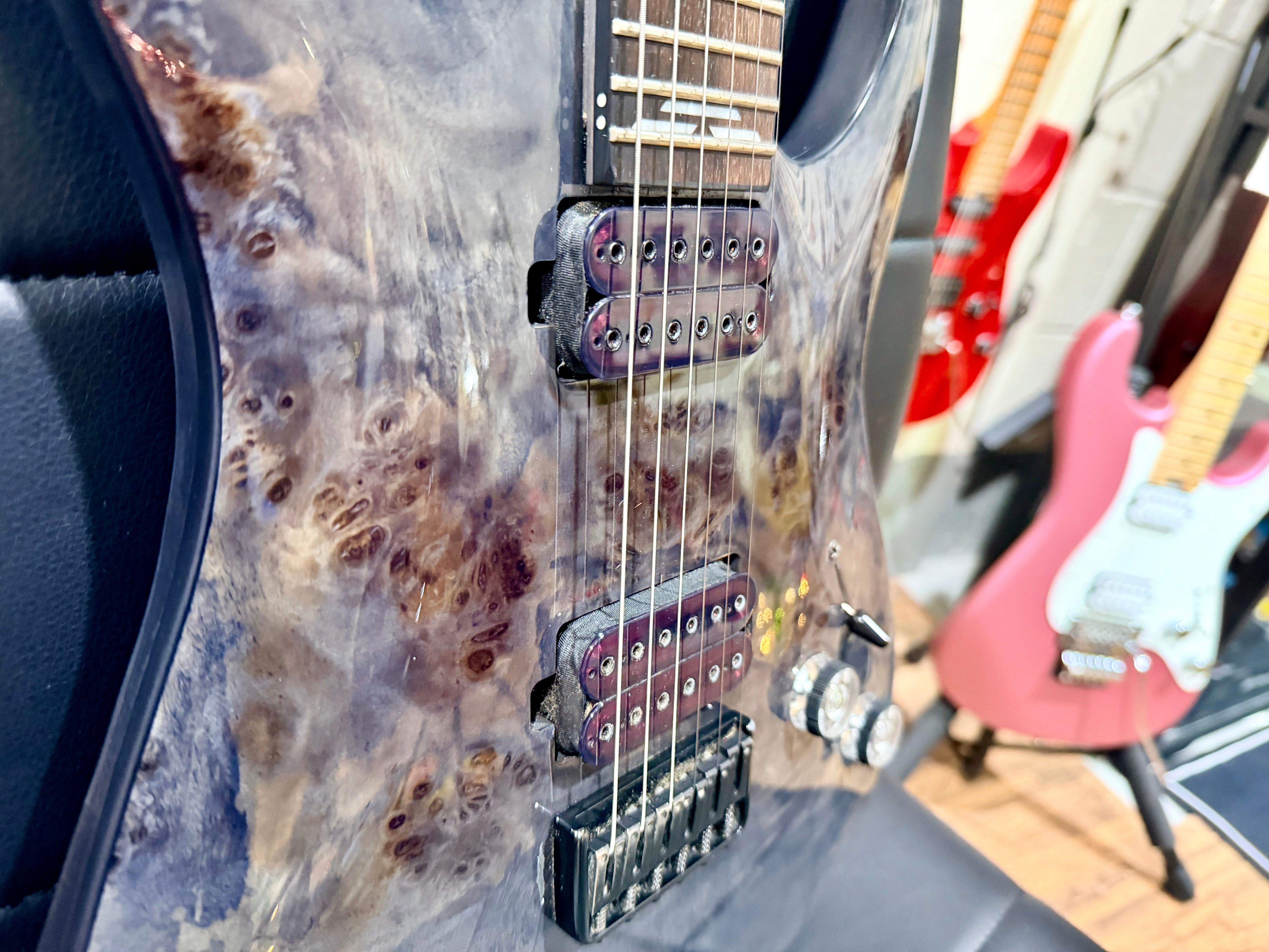 🔥2023🔥 Schecter Omen Elite 6 ~ See-Thru Black Burst~ Poplar Burl Top!