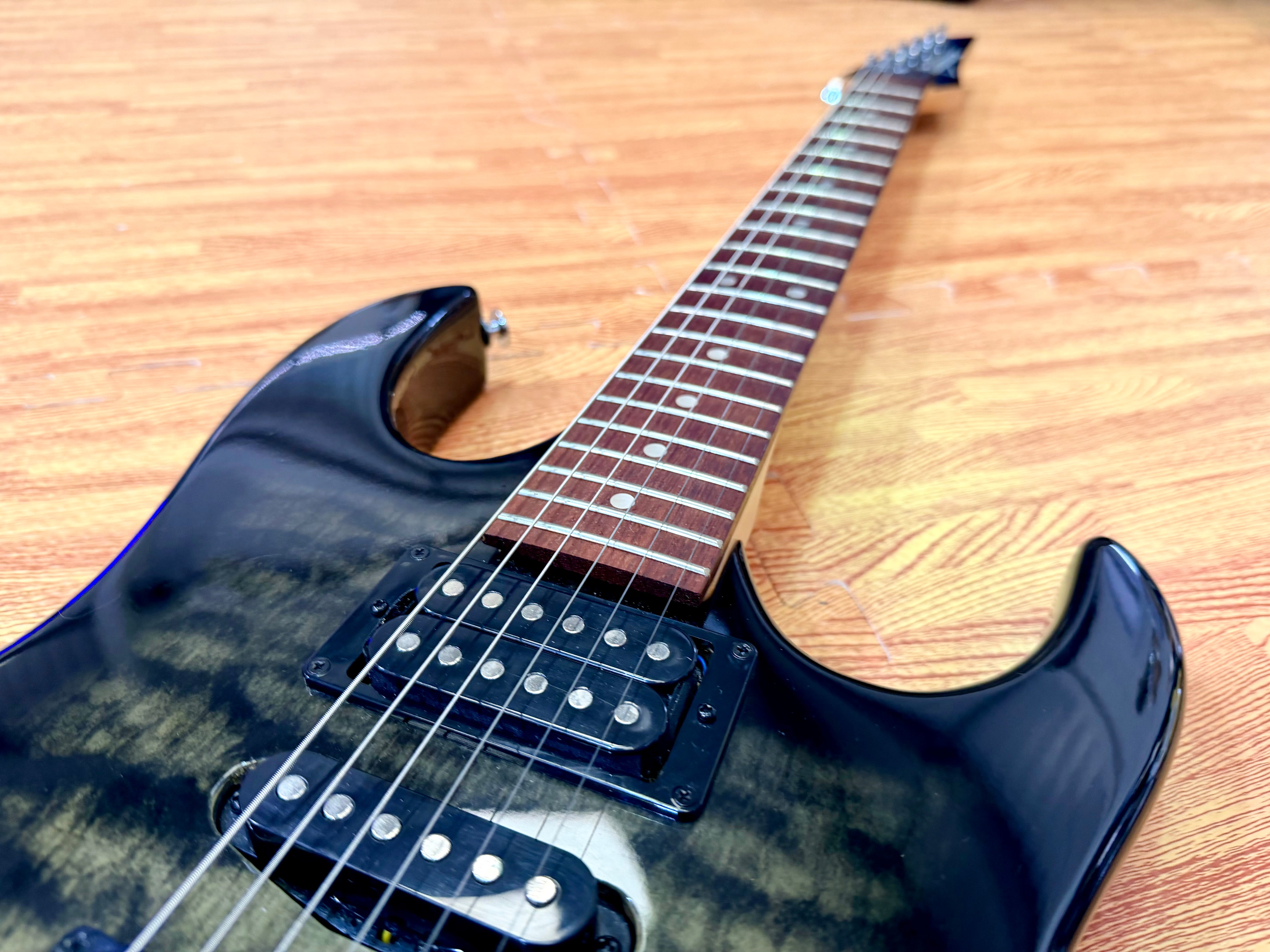 🔥 Ibanez GRX70QA-TKS Transparent Black Burst~ Electric Guitar~2021 Model 🔥
