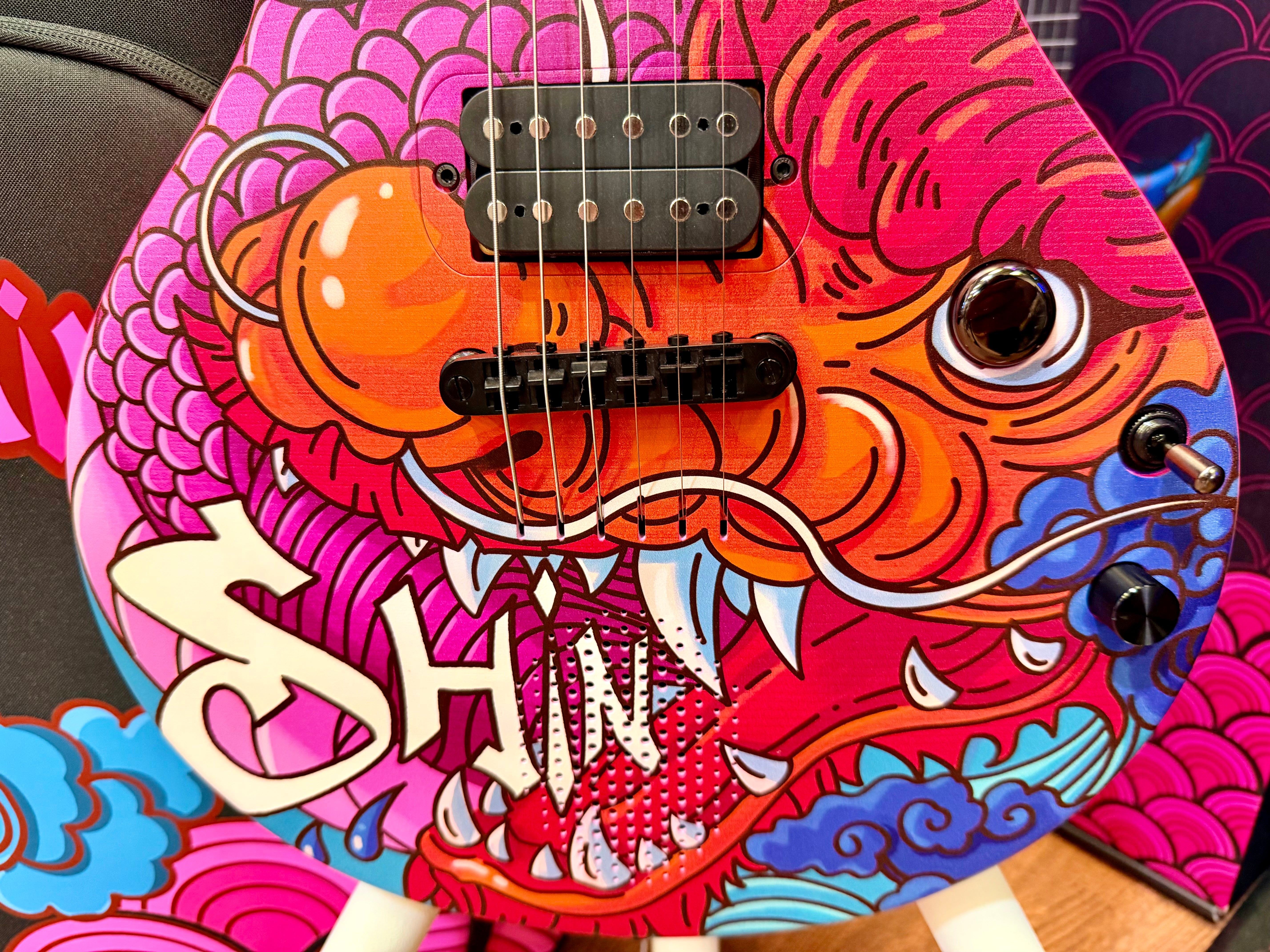 ✨NEW✨ Enya Nova Go Sonic Custom Dragon Artwork~ Smart Electric Guitar + Bag!