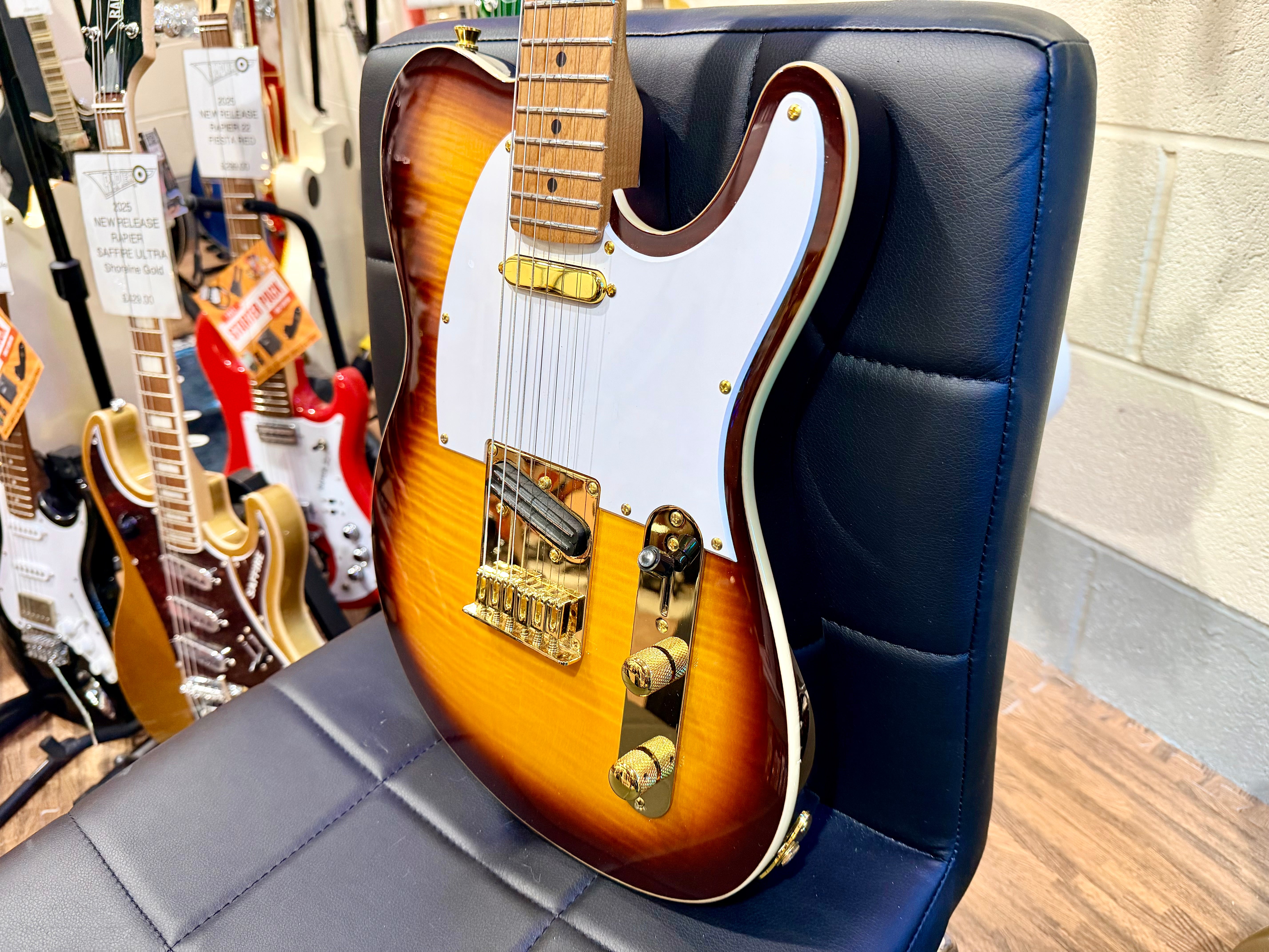 ☀️RICHIE KOTZEN☀️ JET JT-600 Roasted Maple Telecaster Style Guitar~Tobacco Burst