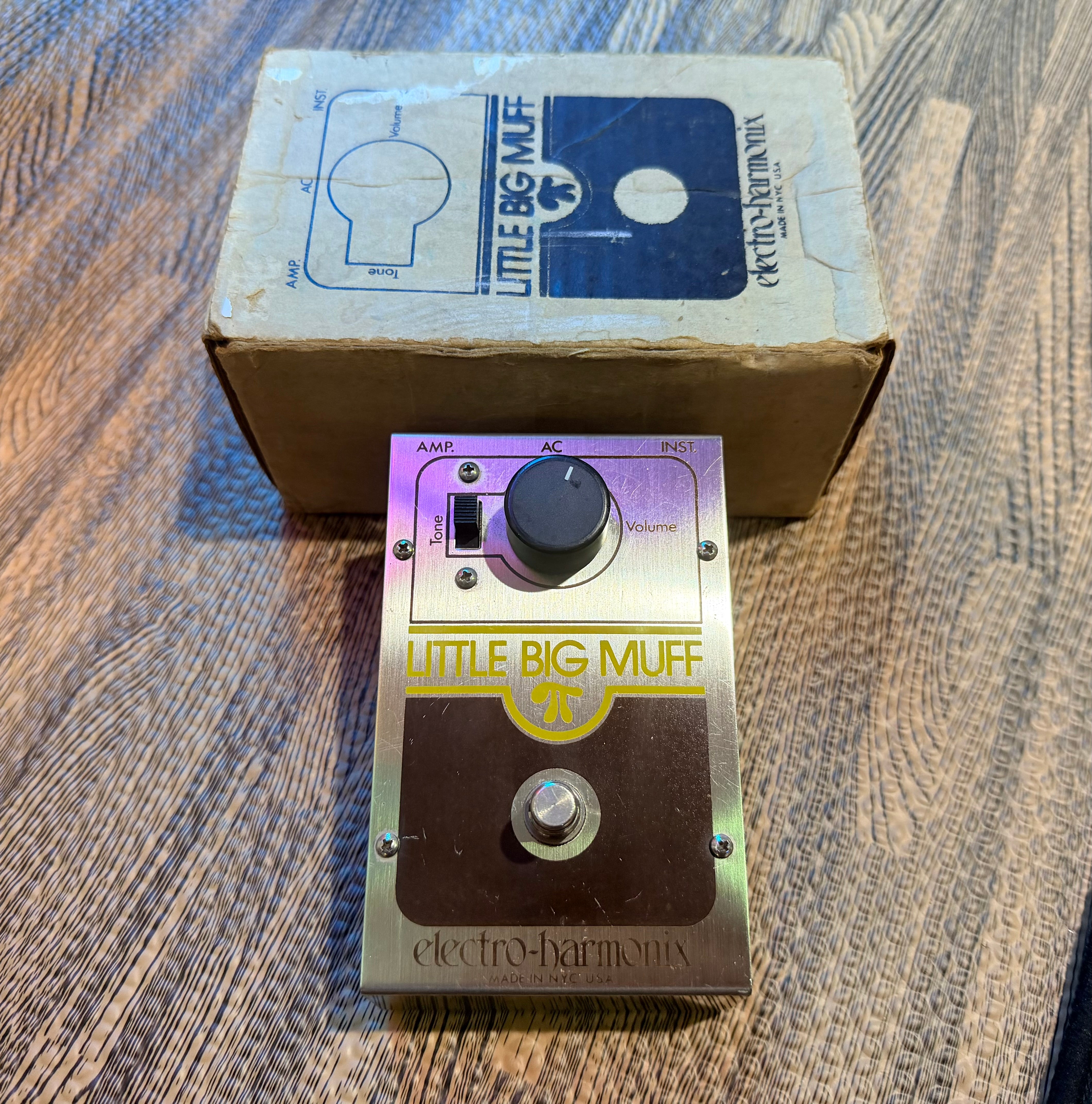 🎸 1970/1980 Boxed~Vintage Electro-Harmonix Little Big Muff Guitar Fuzz Pedal 🎸