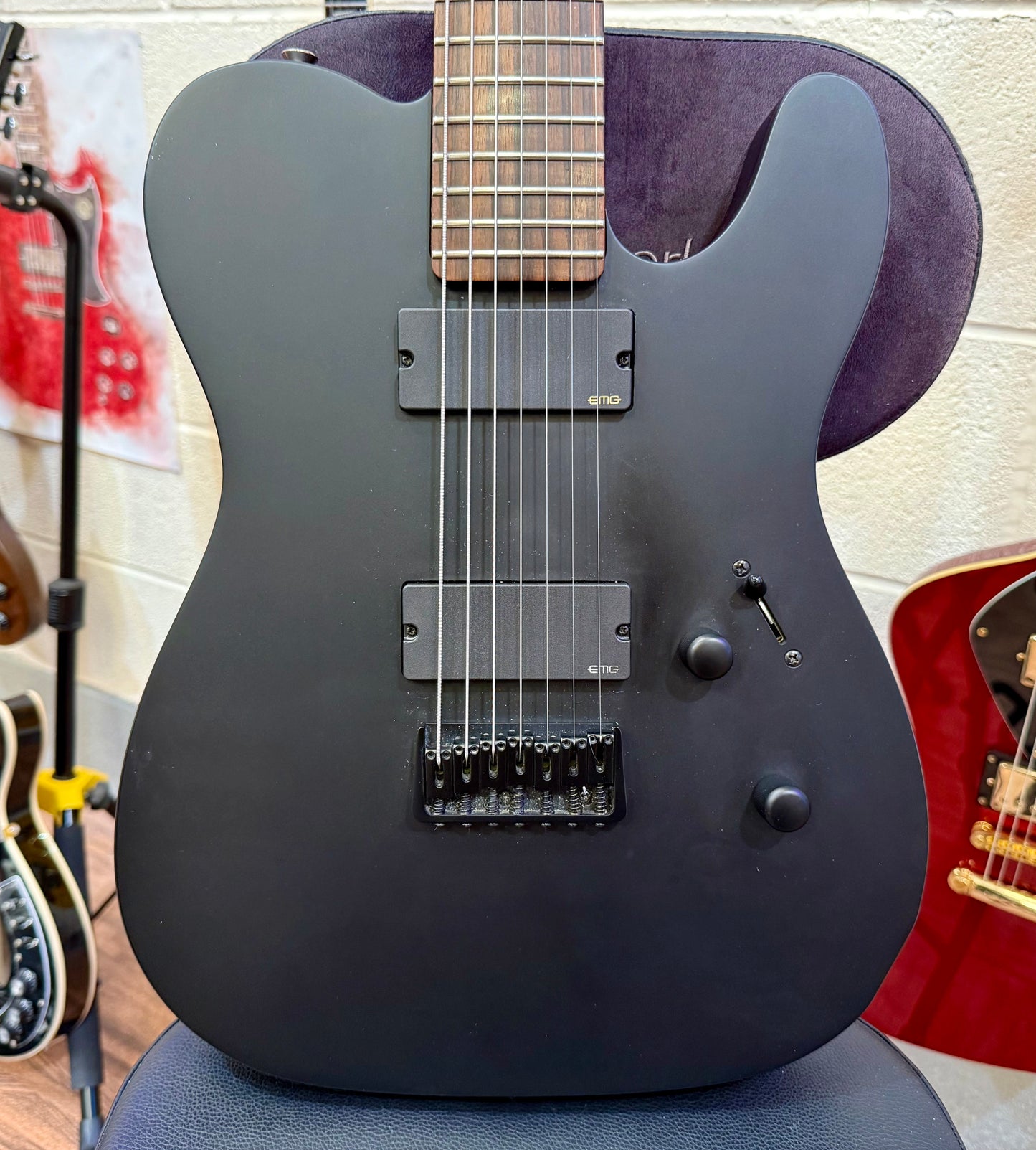 🔥MINT🔥 ESP LTD TE-407 7 String Electric Guitar~ Satin Black + Gator Hard Case!