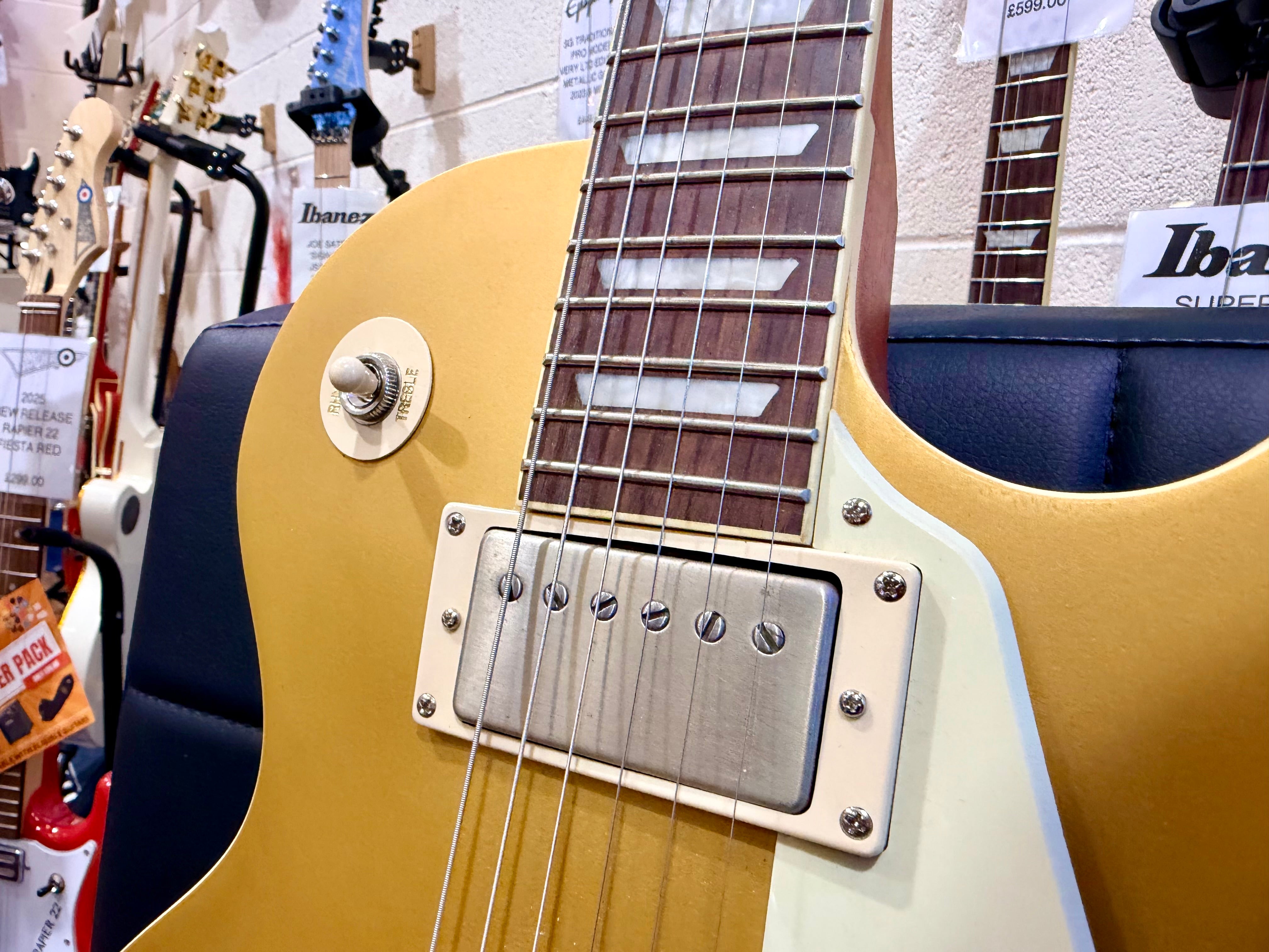 🌟2021 UPGRADED🌟 Epiphone Les Paul Classic Worn Metallic Gold~ Iron Gear P’ups!