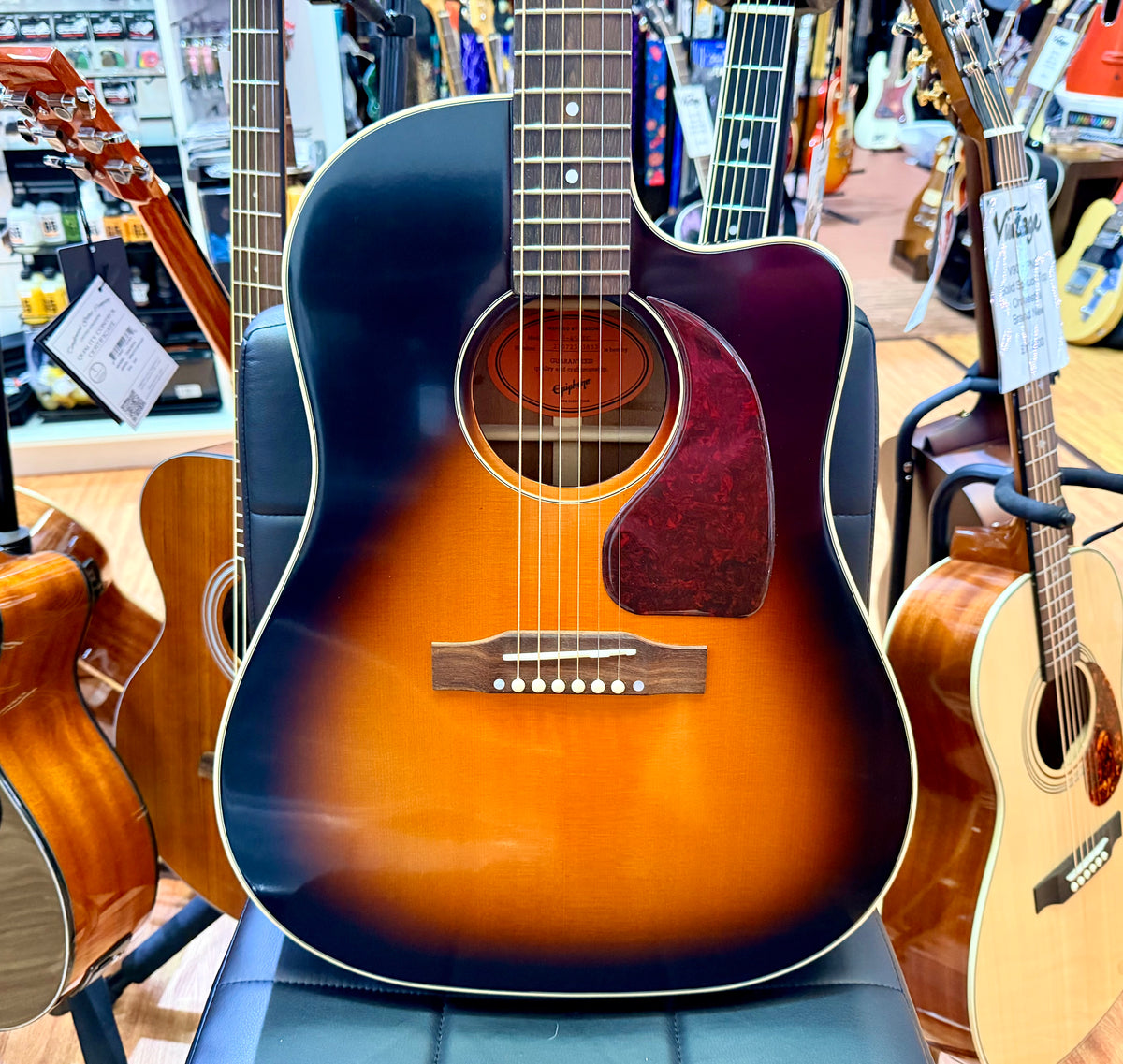 Epiphone Inspired by Gibson J-45 Cutaway Electro-Acoustic~ Hiscox Case~ Sunburst
