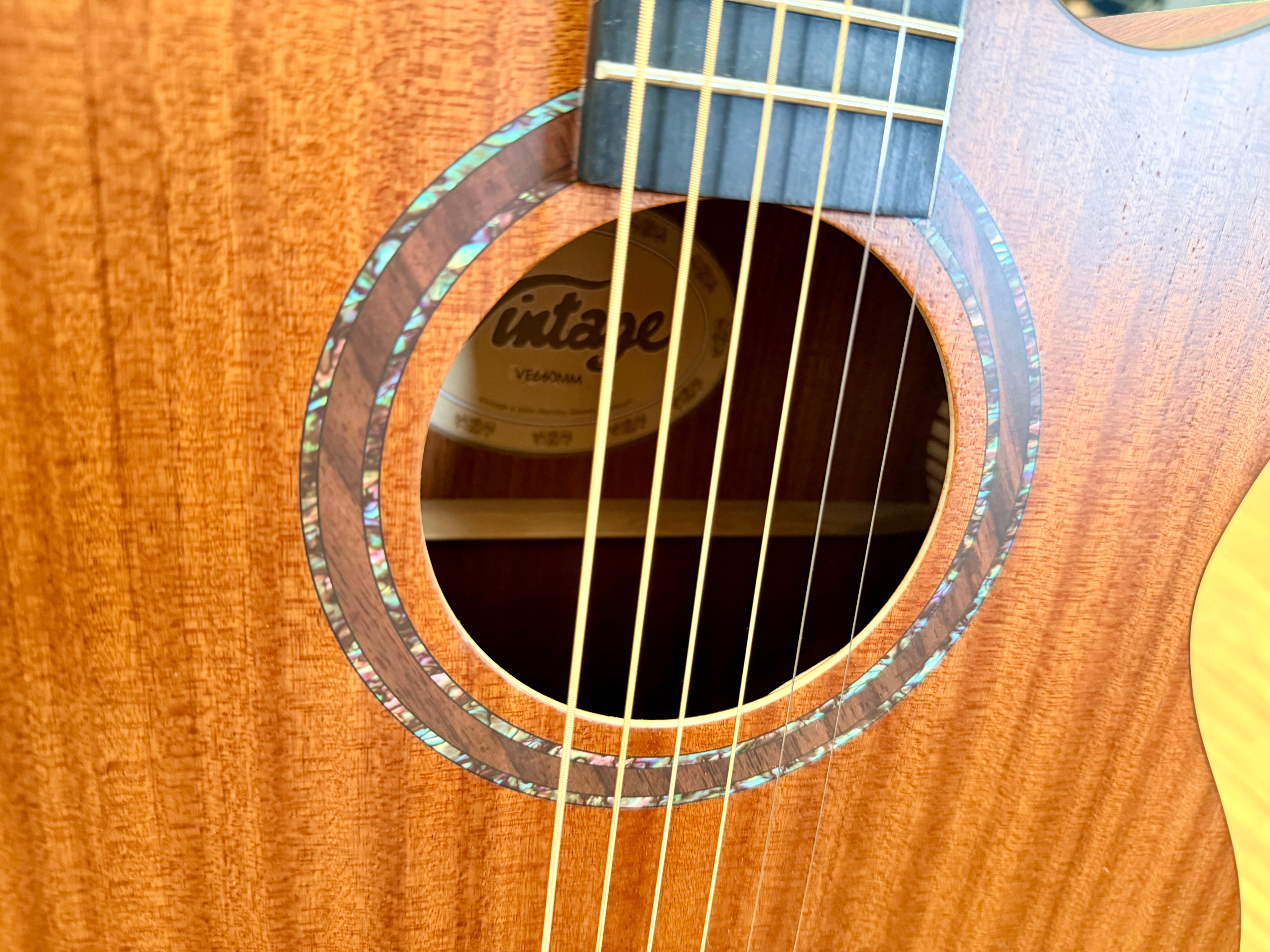 🪵NEW🪵 Vintage VE660MM Mahogany Series Electro Acoustic Guitar~ Dreadnought!