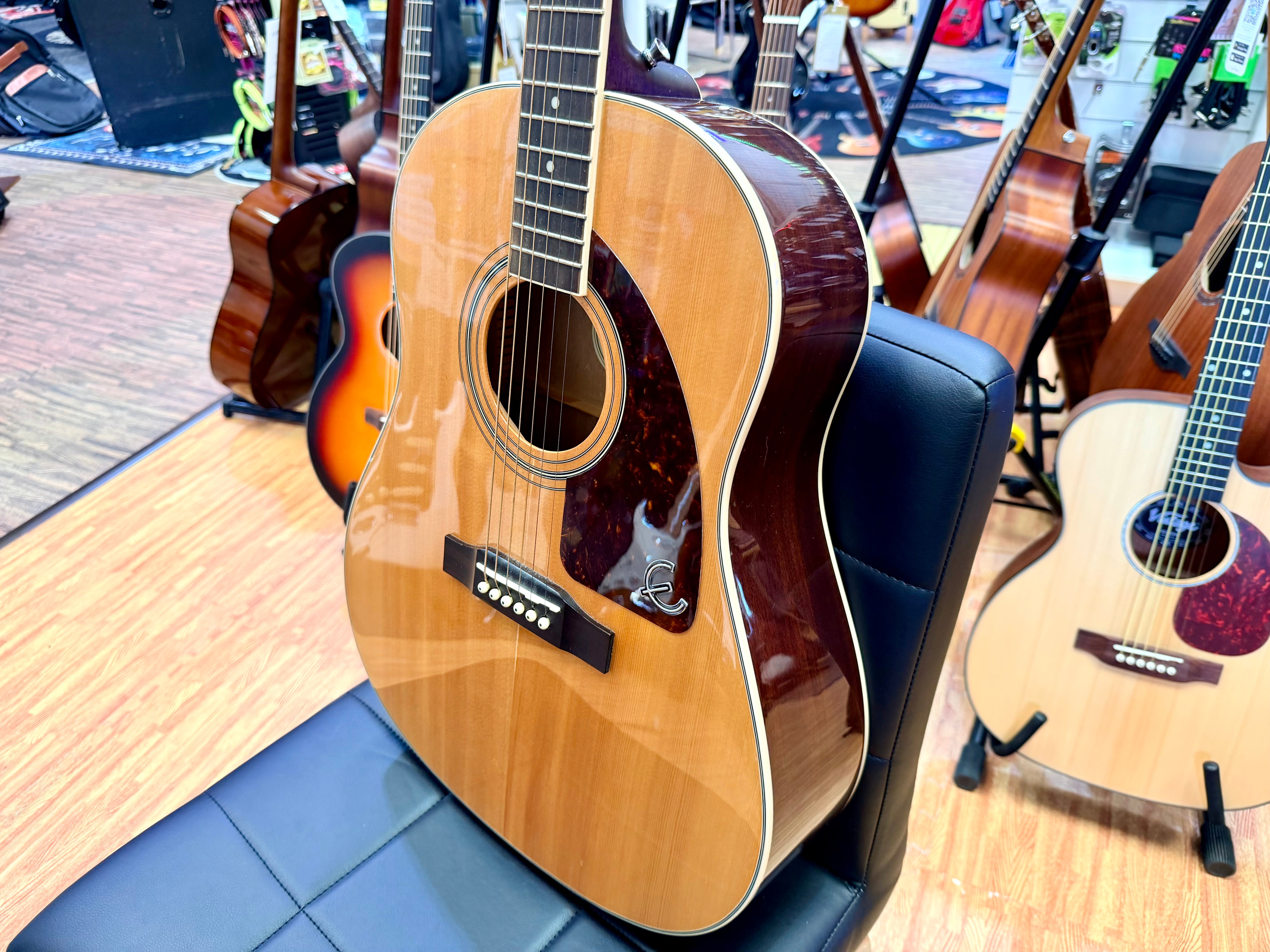 ⚡️2017⚡️ Epiphone AJ-220S/N Acoustic Guitar Natural~ Solid Top Dreadnought!