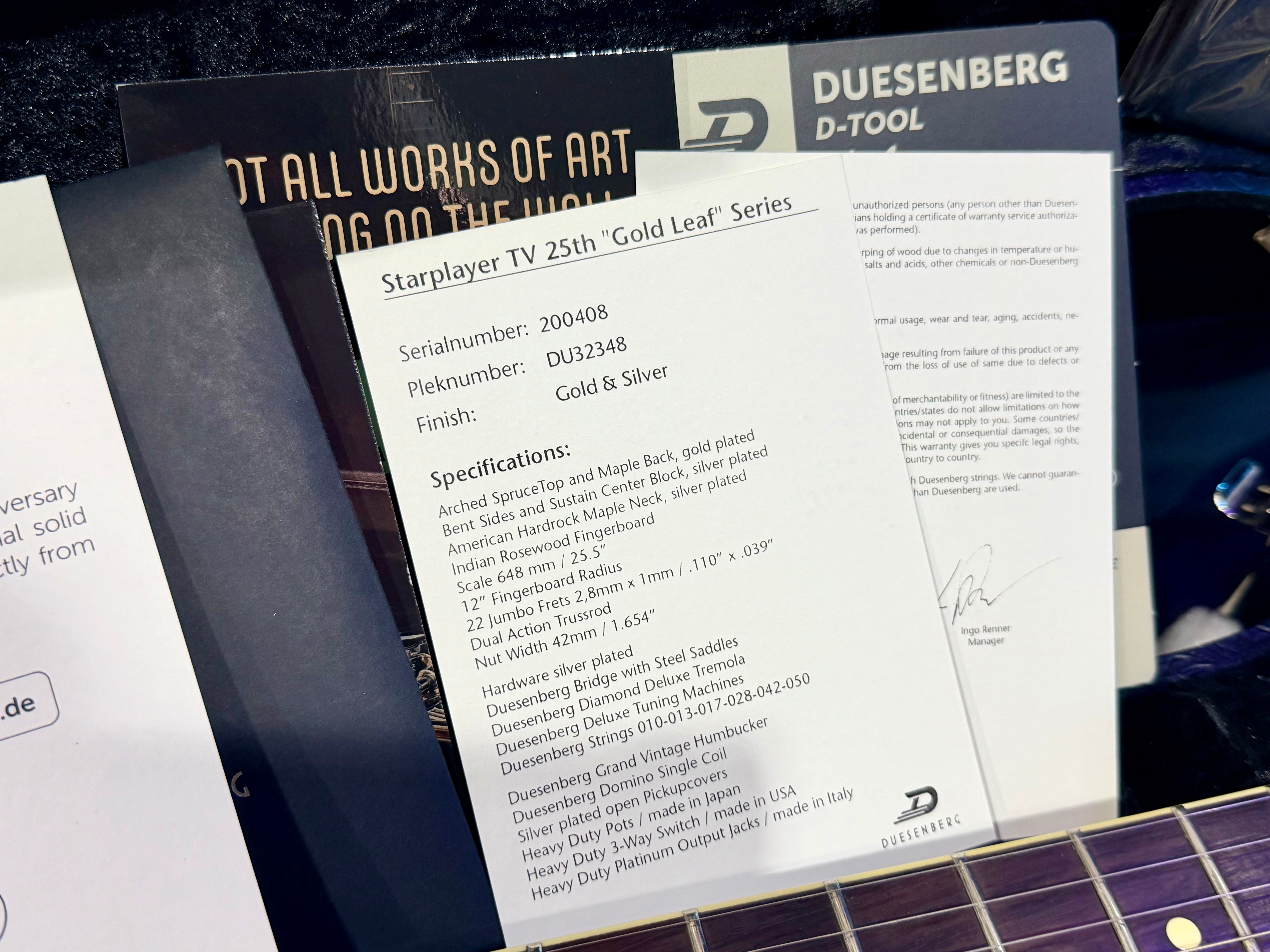 🌟8/25 LTD ED 24k GOLD LEAF 🌟 2020 Dusenberg Starplayer TV~ 25th ANNIVERSARY!