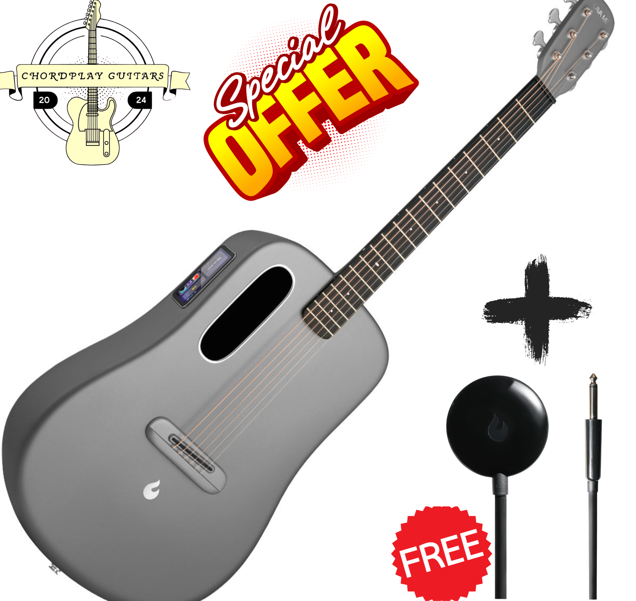 π₯ LAVA Music ME 4 36β Smart Carbon Electro Acoustic Guitar~ Space Grey~ FREE Cable π₯