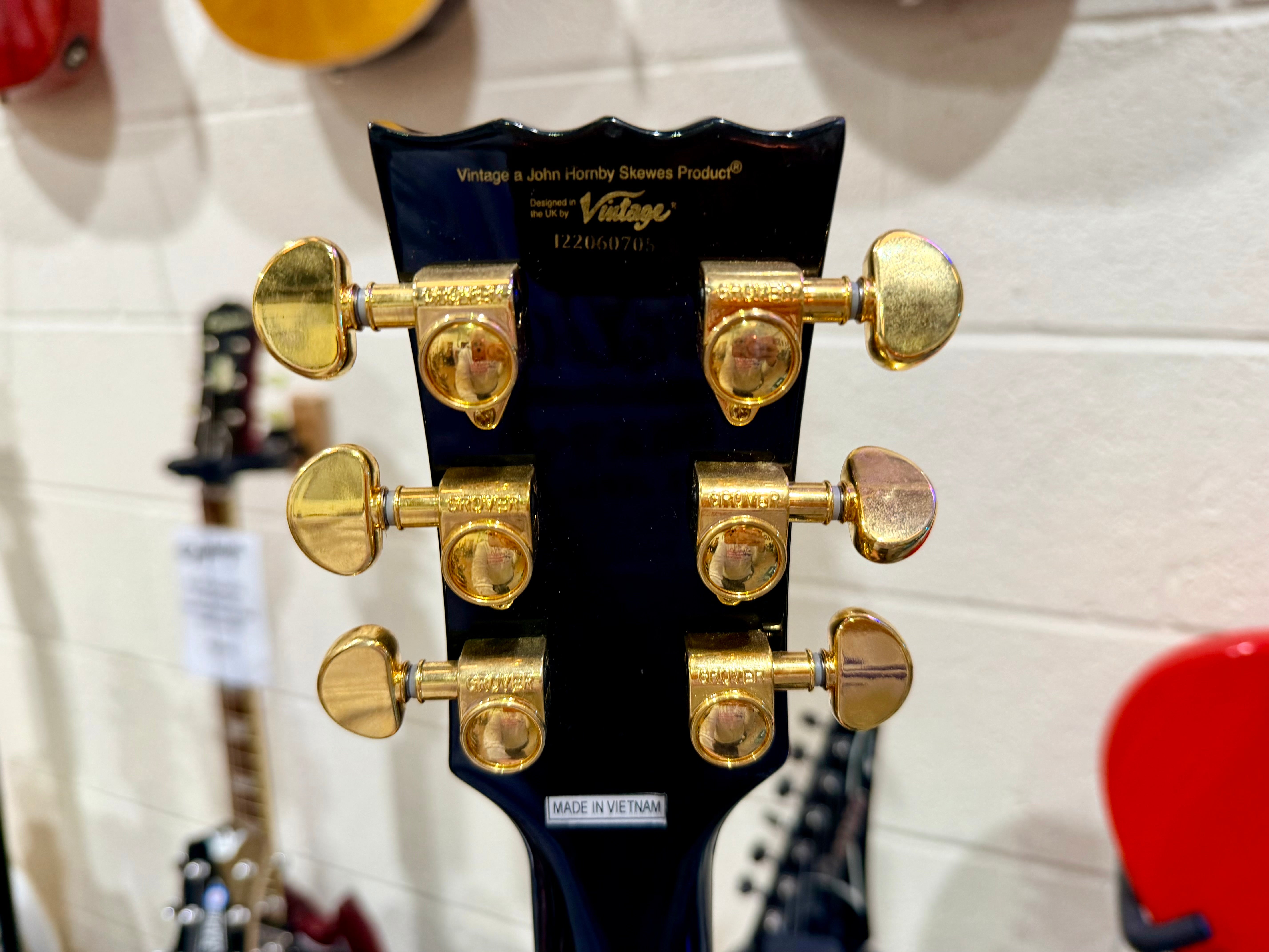 🔥MINT🔥 Vintage V100PBB V100 Les Paul~ P90 Pickups~ 2W90 Gold Hardware~ Black!