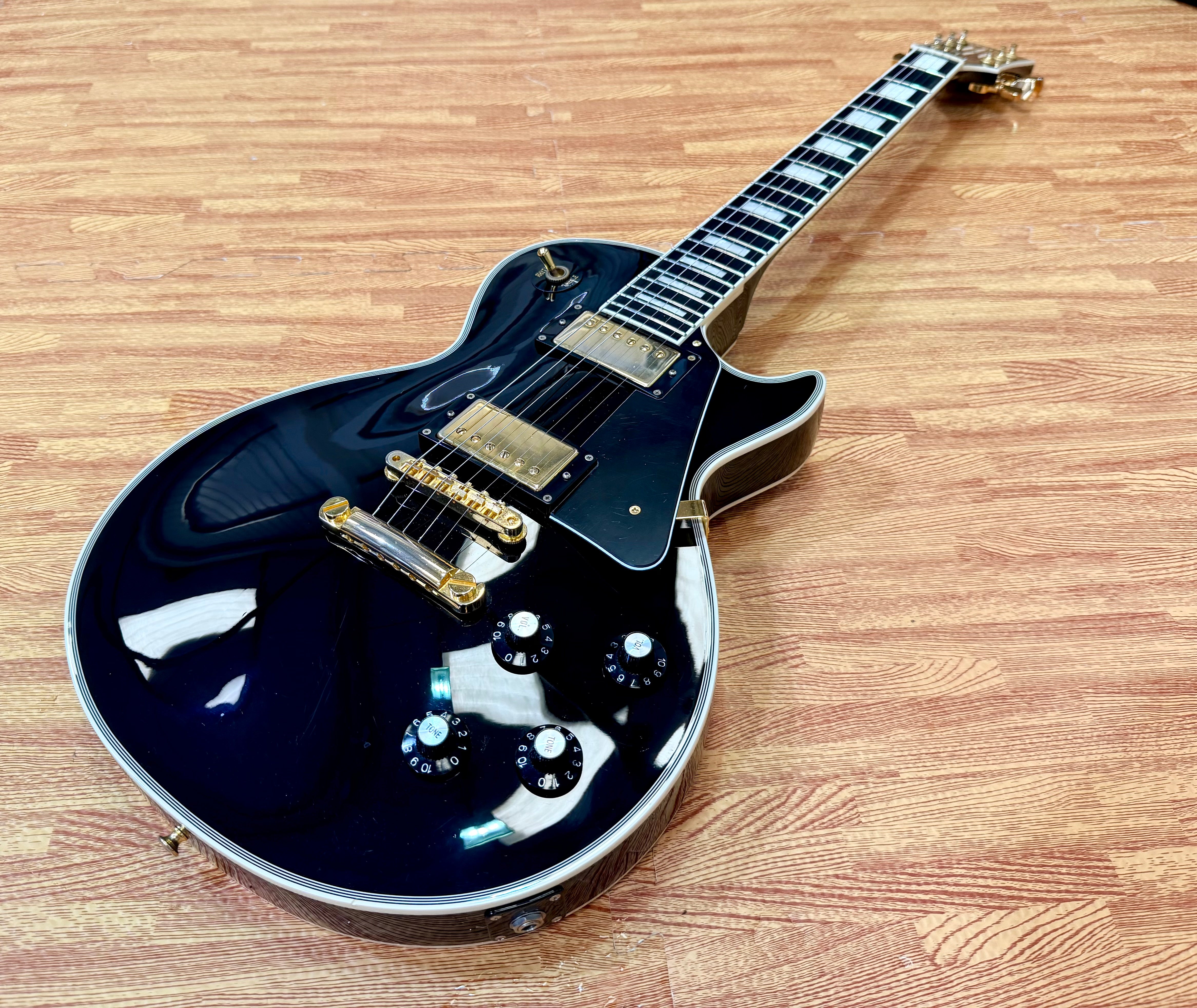 π₯2018π₯ Edwards E-LP-105CD Les Paul Custom Ebony~ Made In Japan βESPβ MIJ + Bag