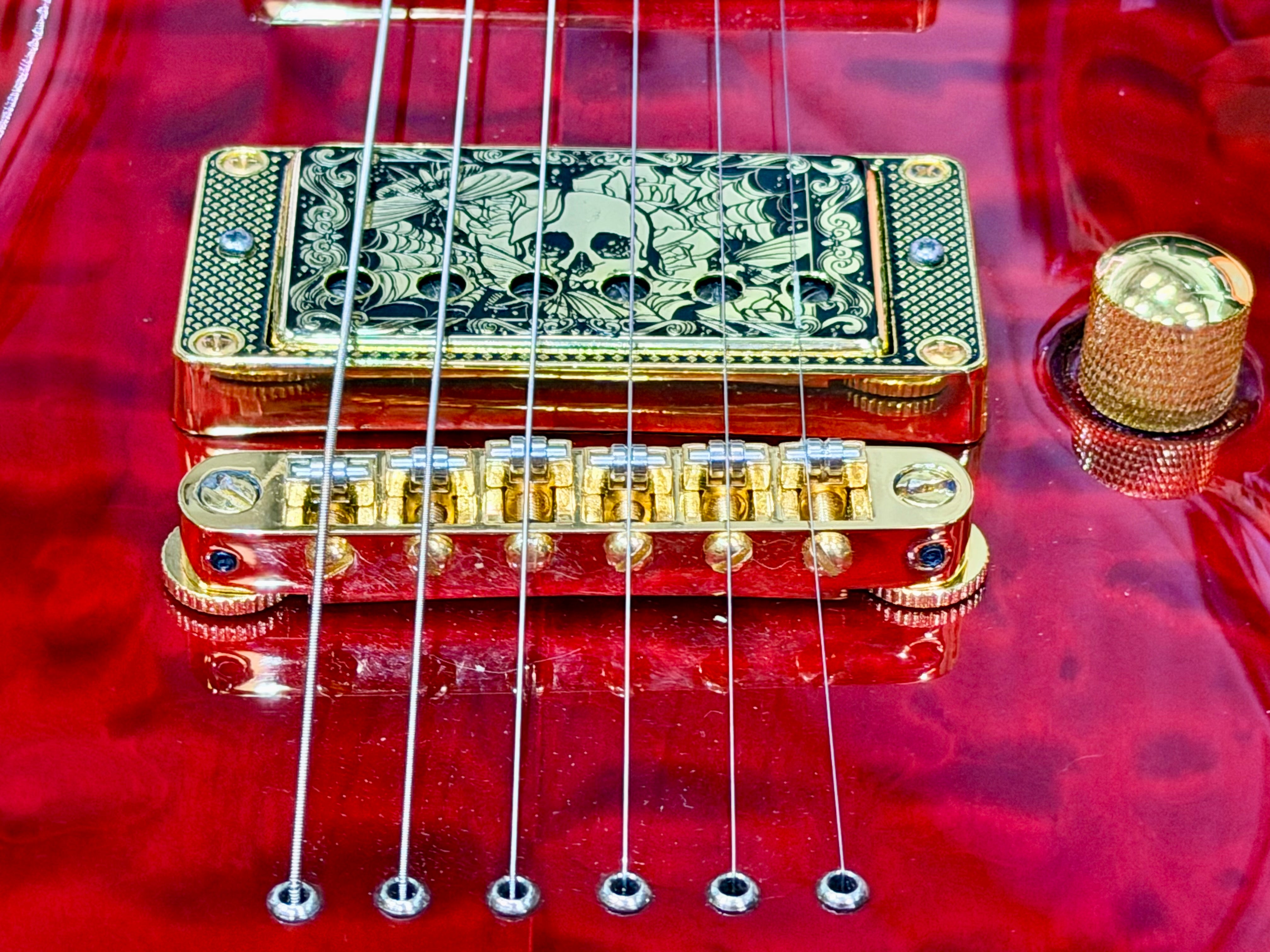 π₯2012π₯ ESP LTD MH-100QM NT See Thru Black Cherry~ Gold Hardware Guyker Lockers