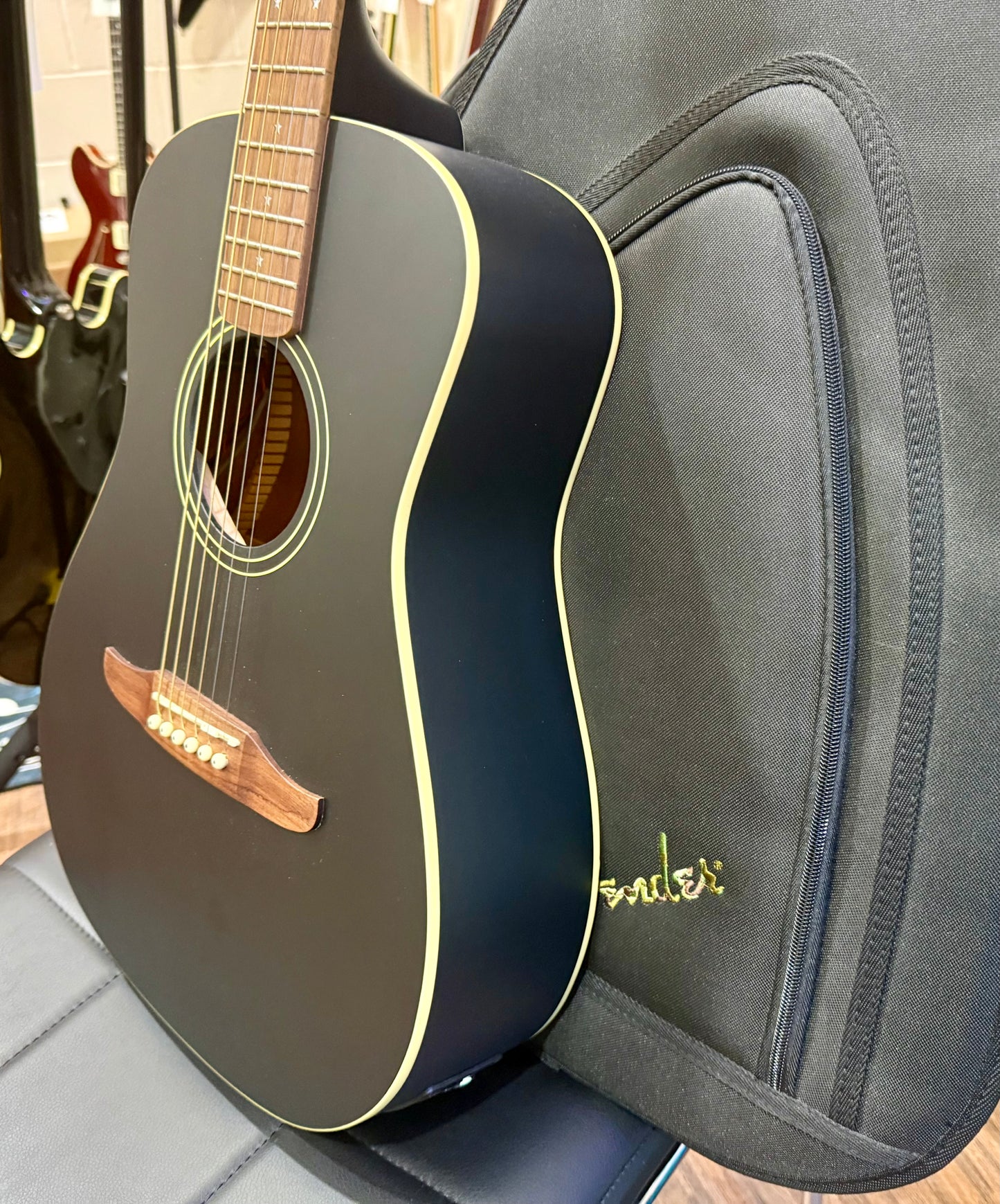 🔥MINT 2021🔥 Fender Joe Strummer Campfire Electro-Acoustic Guitar~ Matte Black!