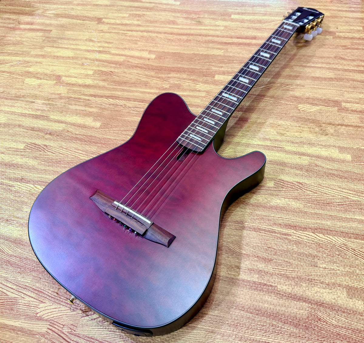 🔥2025🔥 Ibanez FRH20QMN Wine Red Low Gloss Nylon Electro Acoustic Guitar!