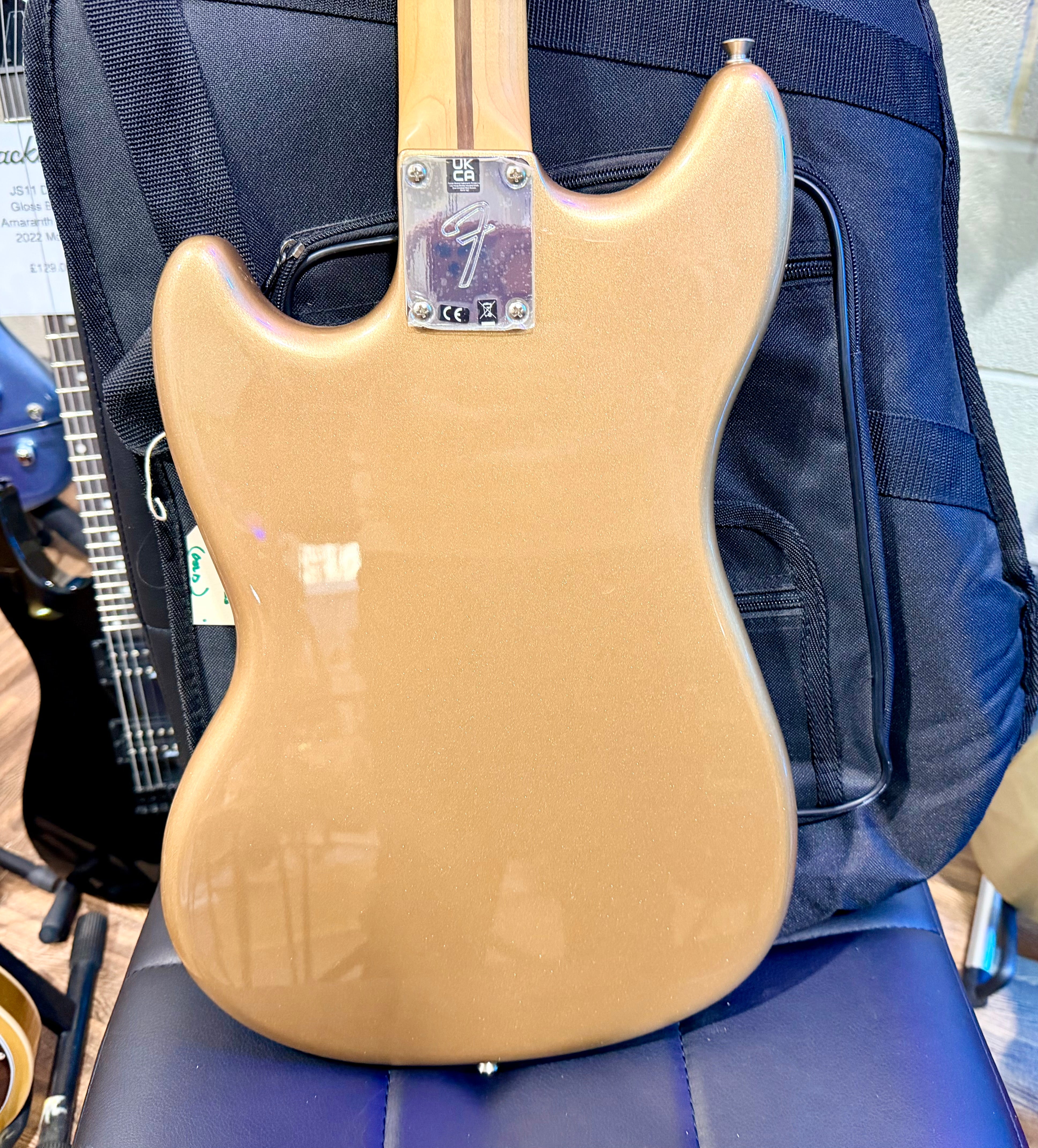 🌟2022🌟 Fender Player Mustang Bass PJ~ Pau Ferro~ Firemist Gold~ Mexican Bass!