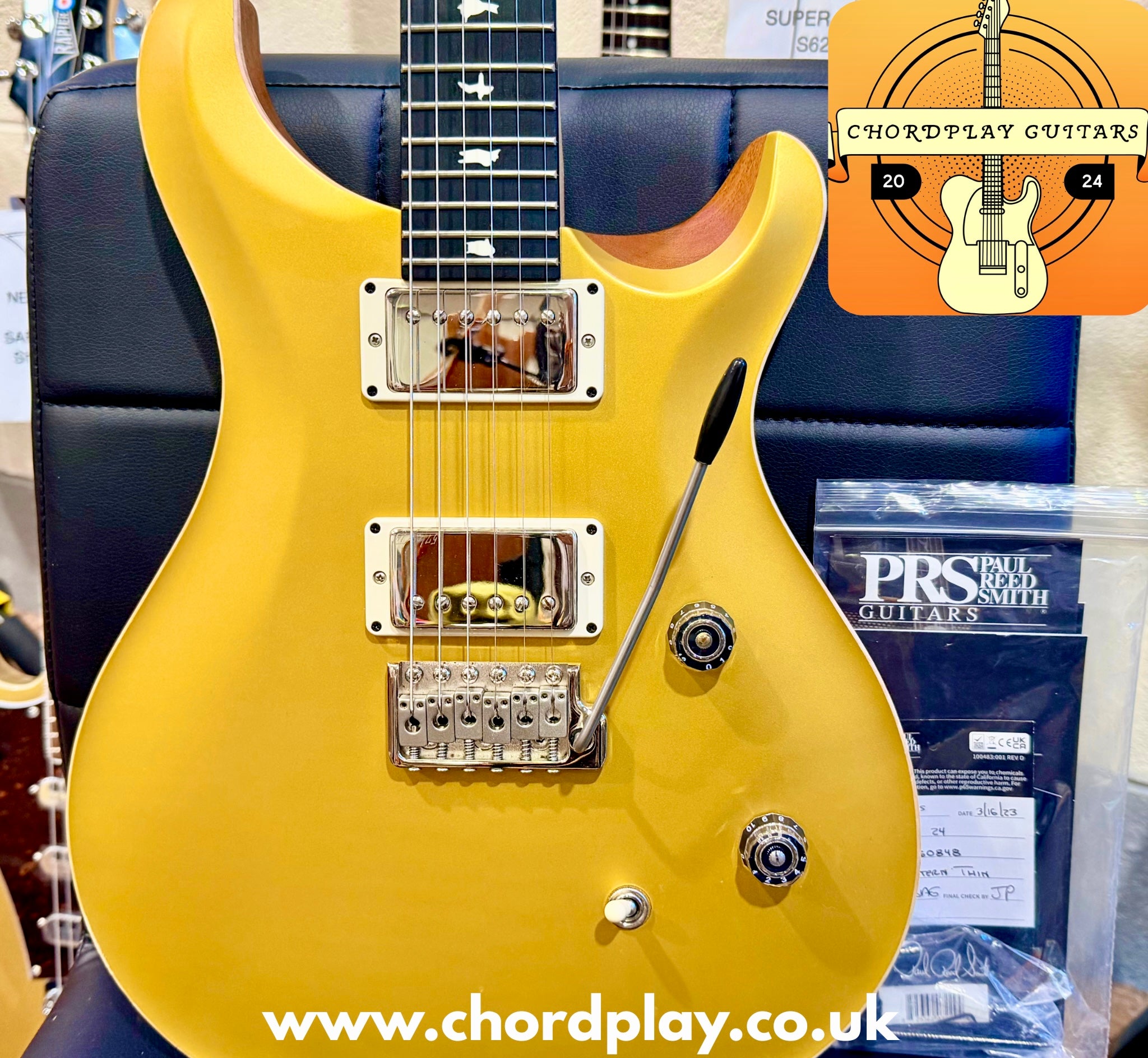 🔥RARE 2023🔥 PRS CE24 Satin Gold Top Limited Edition~ Natural Back~ USA~ Gig Bag