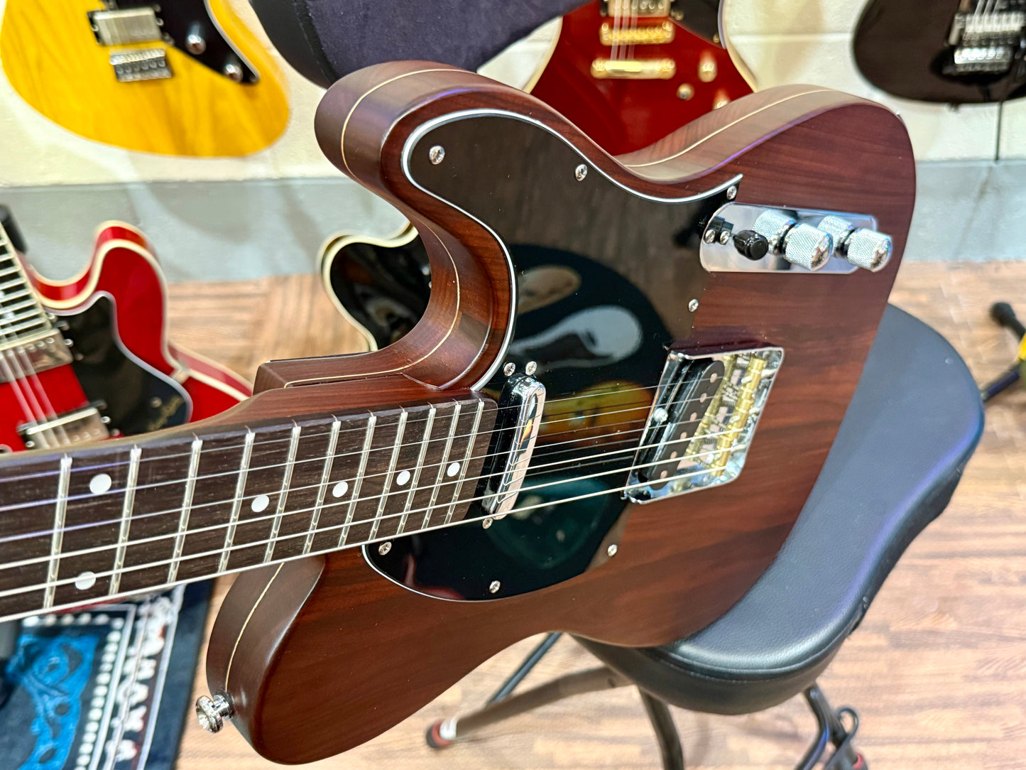 🪵 Custom Rosewood Telecaster~ George Harrison style~ REAL Rosewood~ 10lb:5 🪵