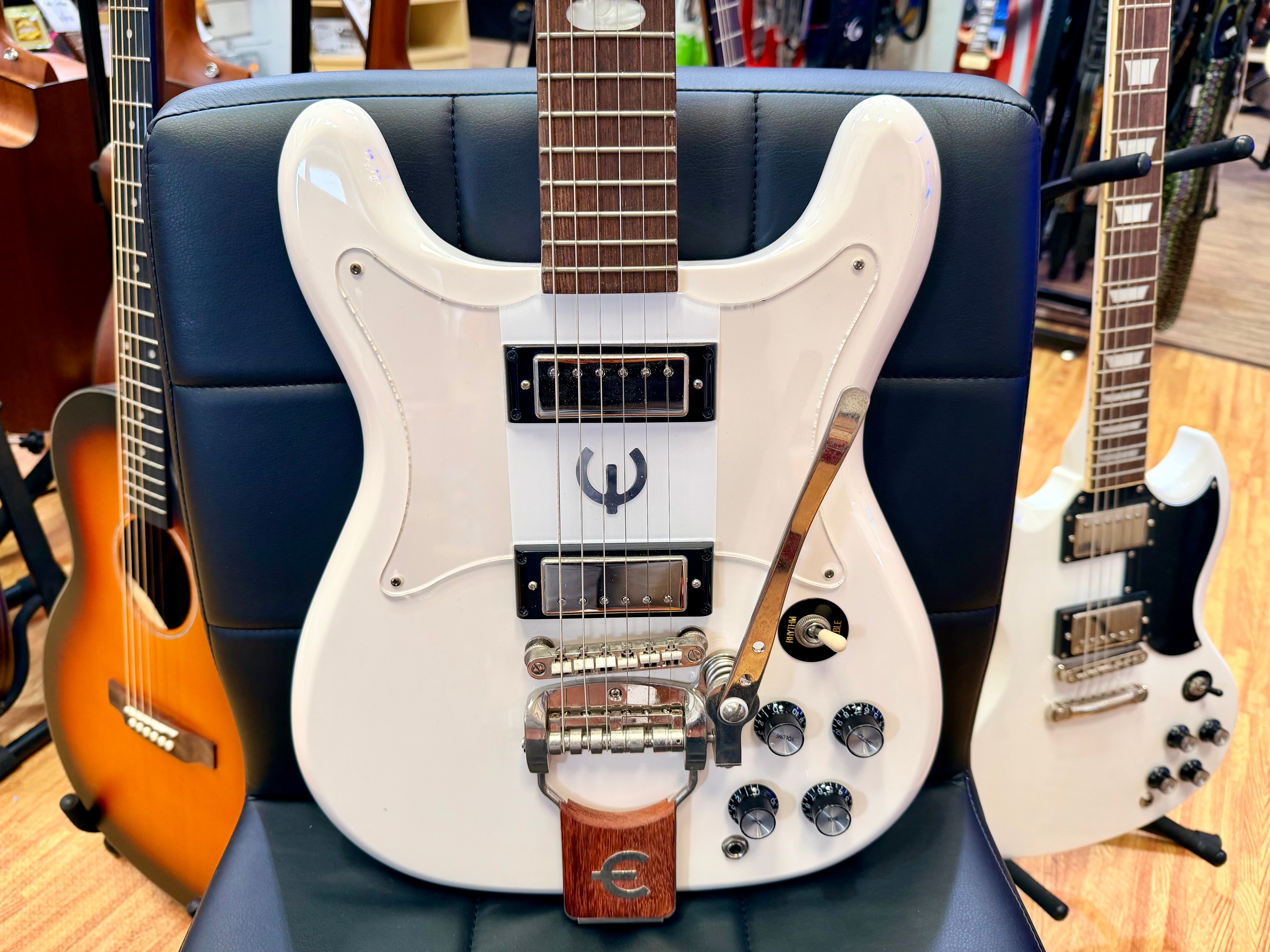 ✨2024✨ Epiphone Crestwood Custom Tremotone Polaris White~ Mini Humbuckers!