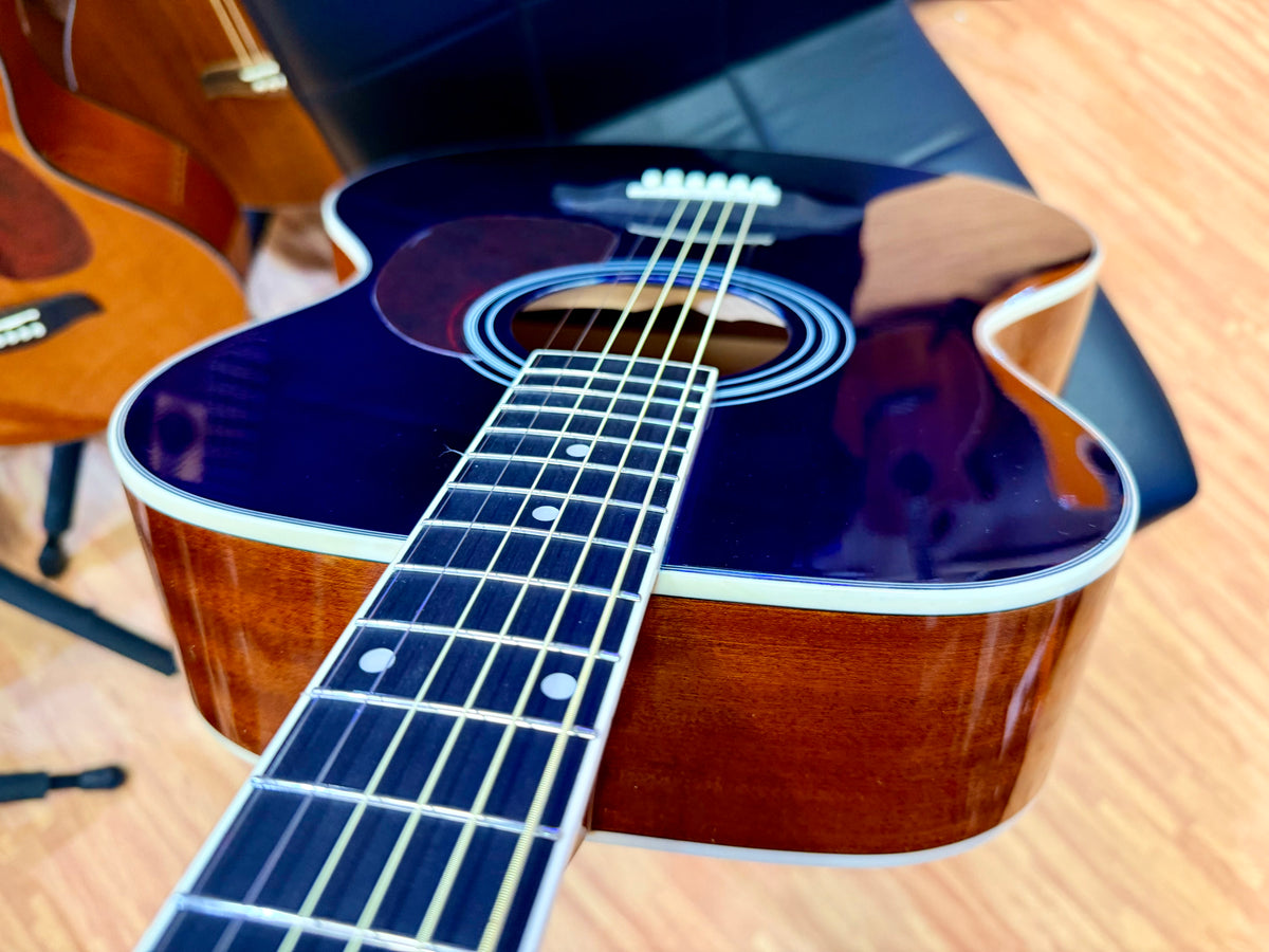 Brunswick BF200BL Mahogany Folk Acoustic Guitar~ Blue Gloss