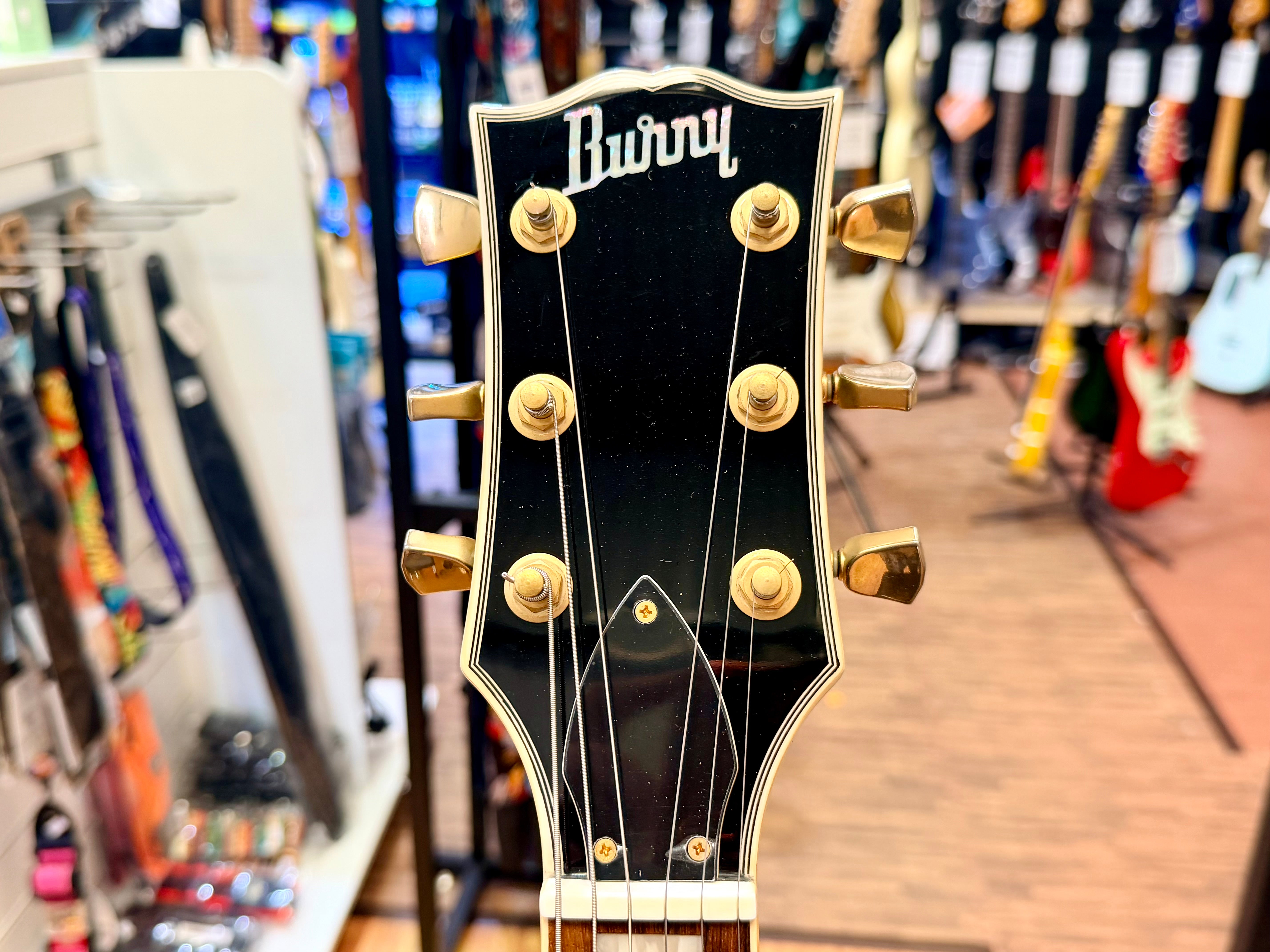 π₯2015π₯ Burny SRLC-55 Black Les Paul Custom~ Gold Hardware~ Japanese Import!