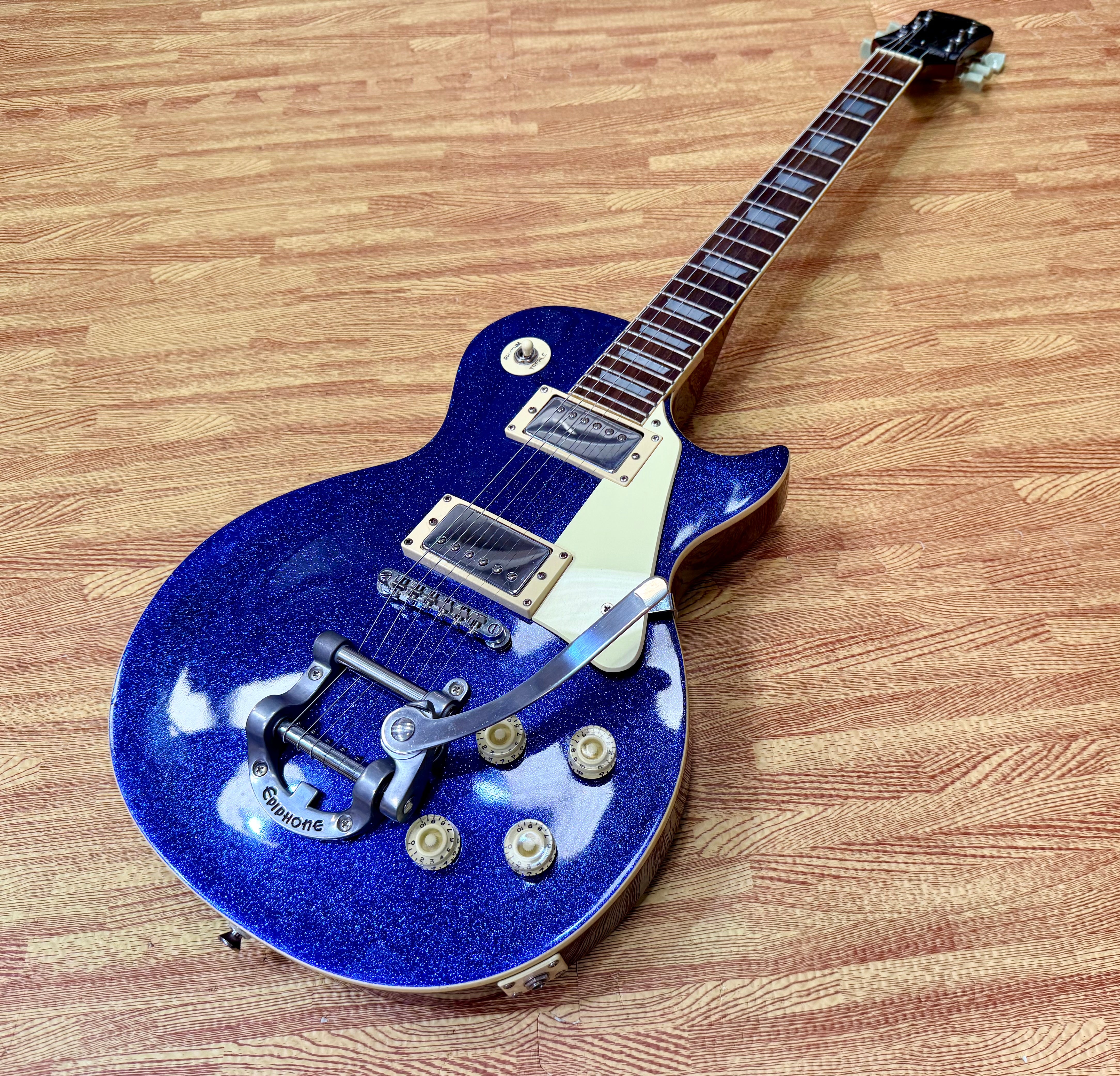 ✨RARE✨ 1997 Epiphone Les Paul~ Limited Edition Blue Sparkle~ Korea Bigsby Trem!