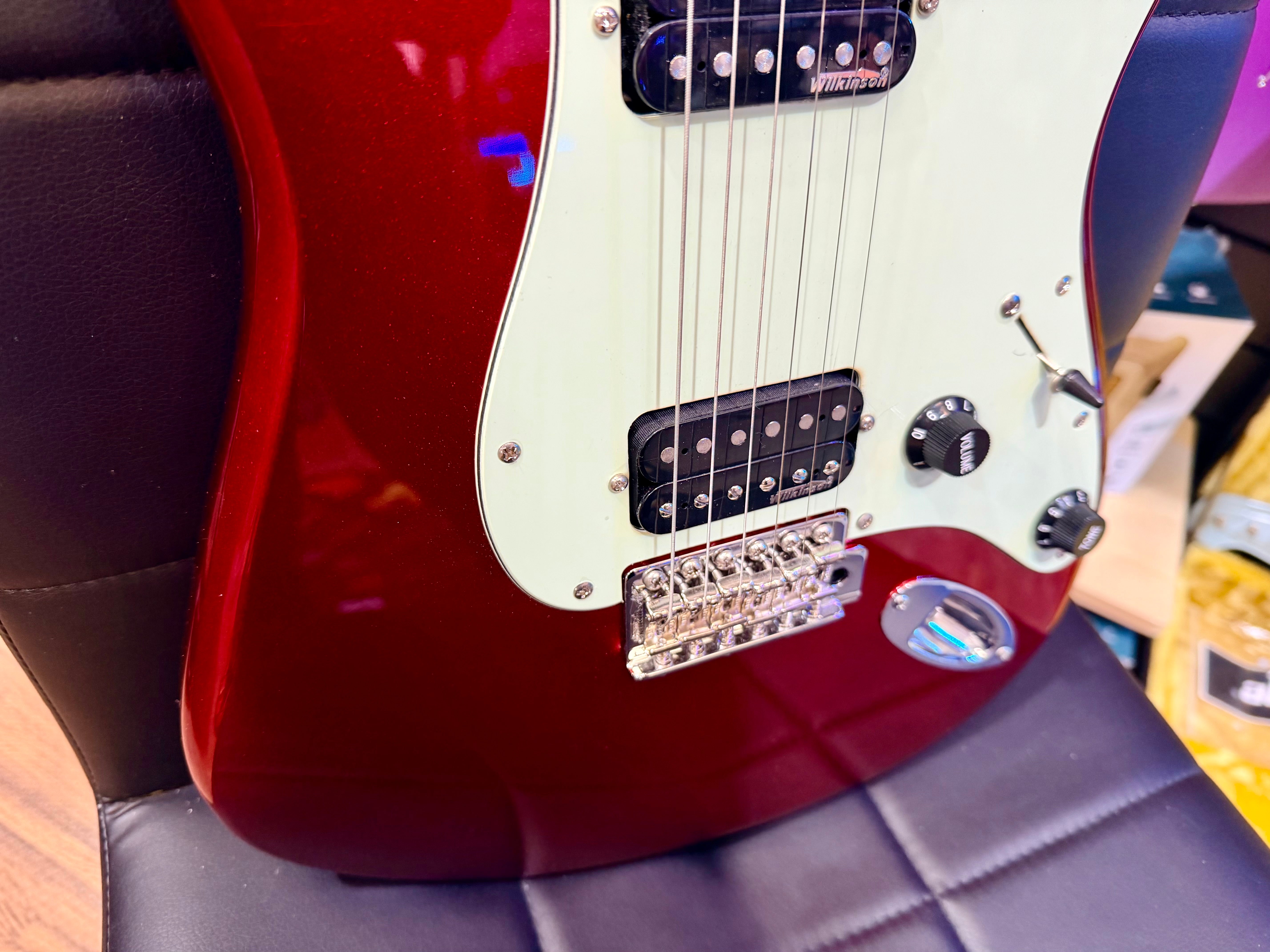 🔥RARE🔥 Vintage V6 ReIssued HH Electric Guitar Candy Apple Red Wilkinson Strat!