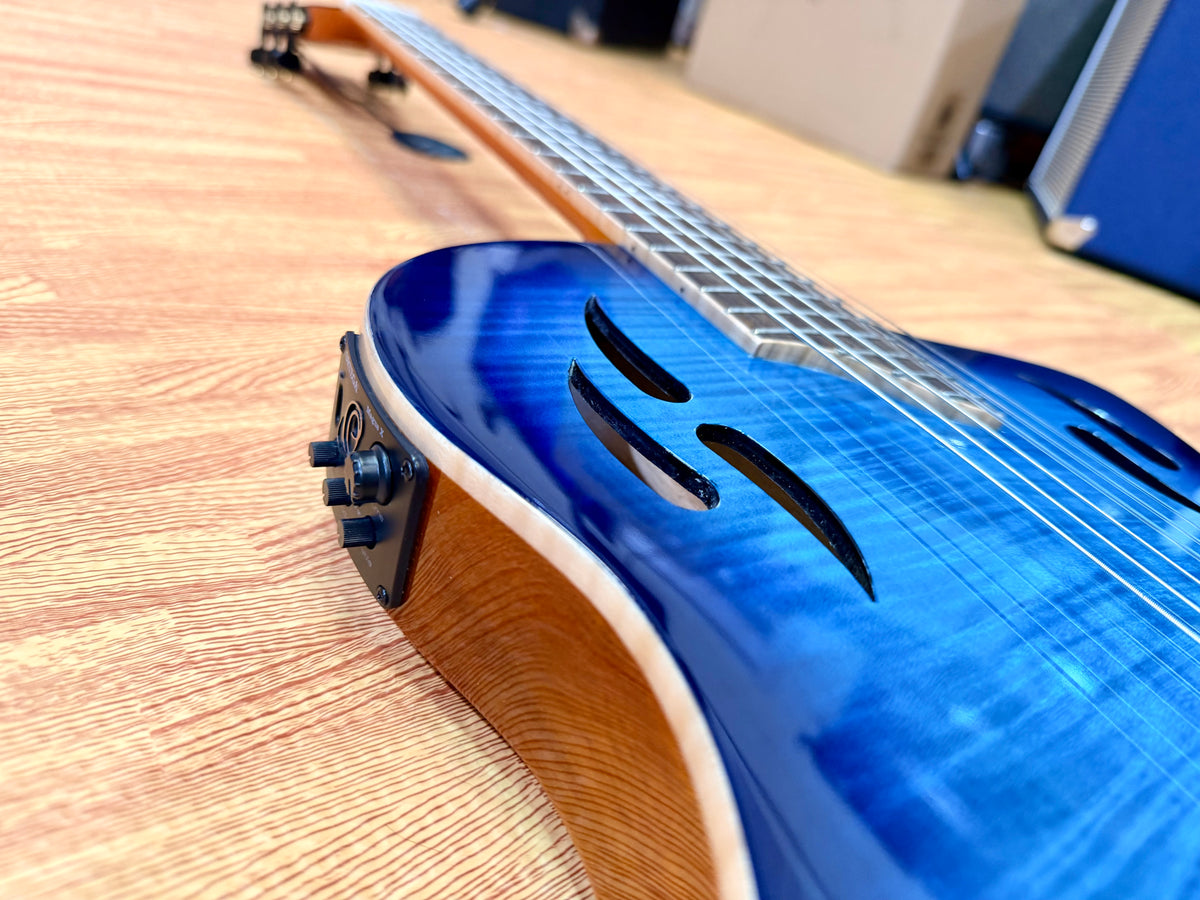 🔥NEW🔥 Ortega TourPlayer Deluxe RTPDLX-FMA Nylon Electro-Acoustic Guitar Blue!