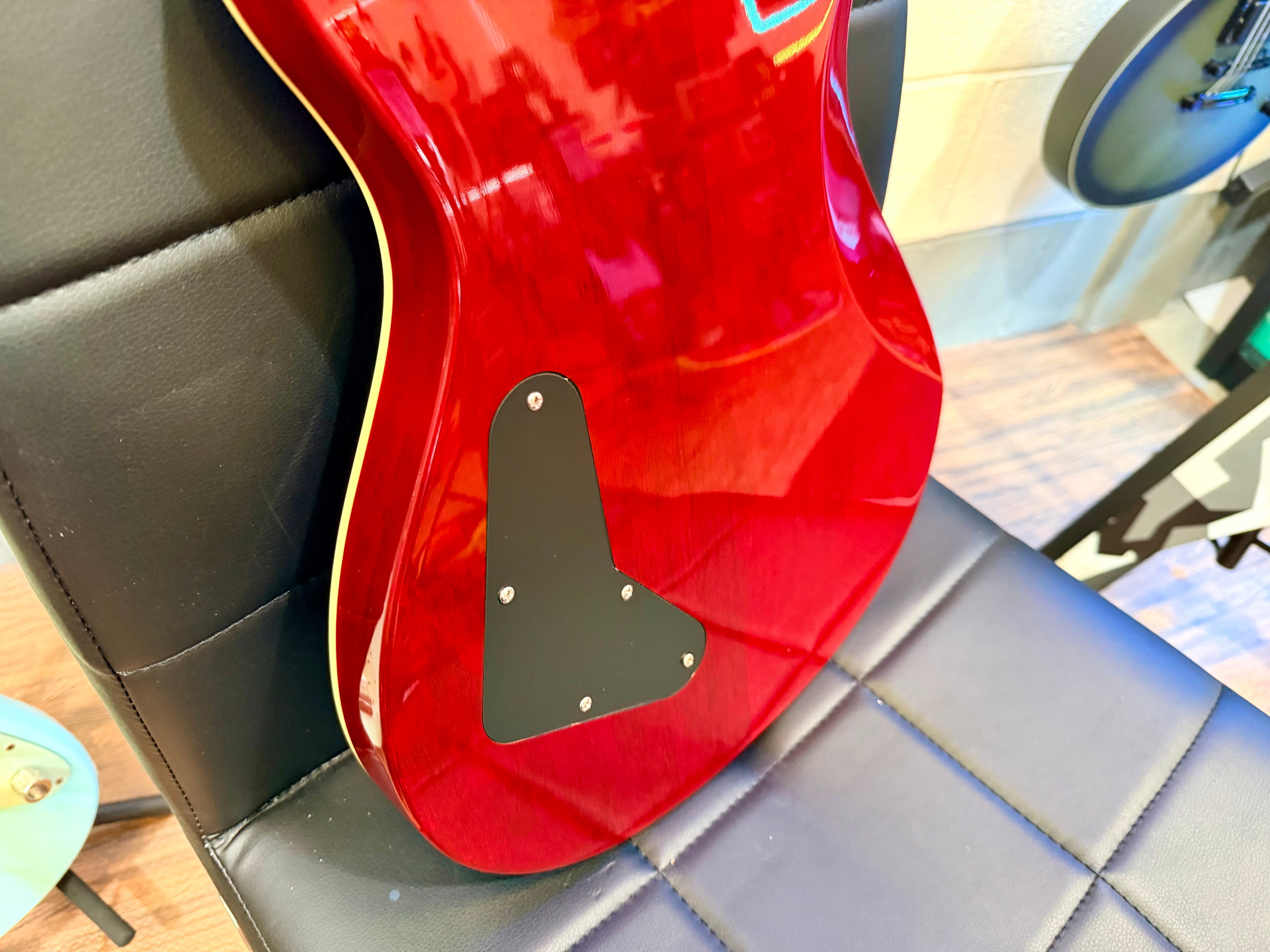 🔥UPGRADED🔥 Harley Benton CST-24 Deluxe~ Black Cherry Flame~ Bare Knuckle P’ups