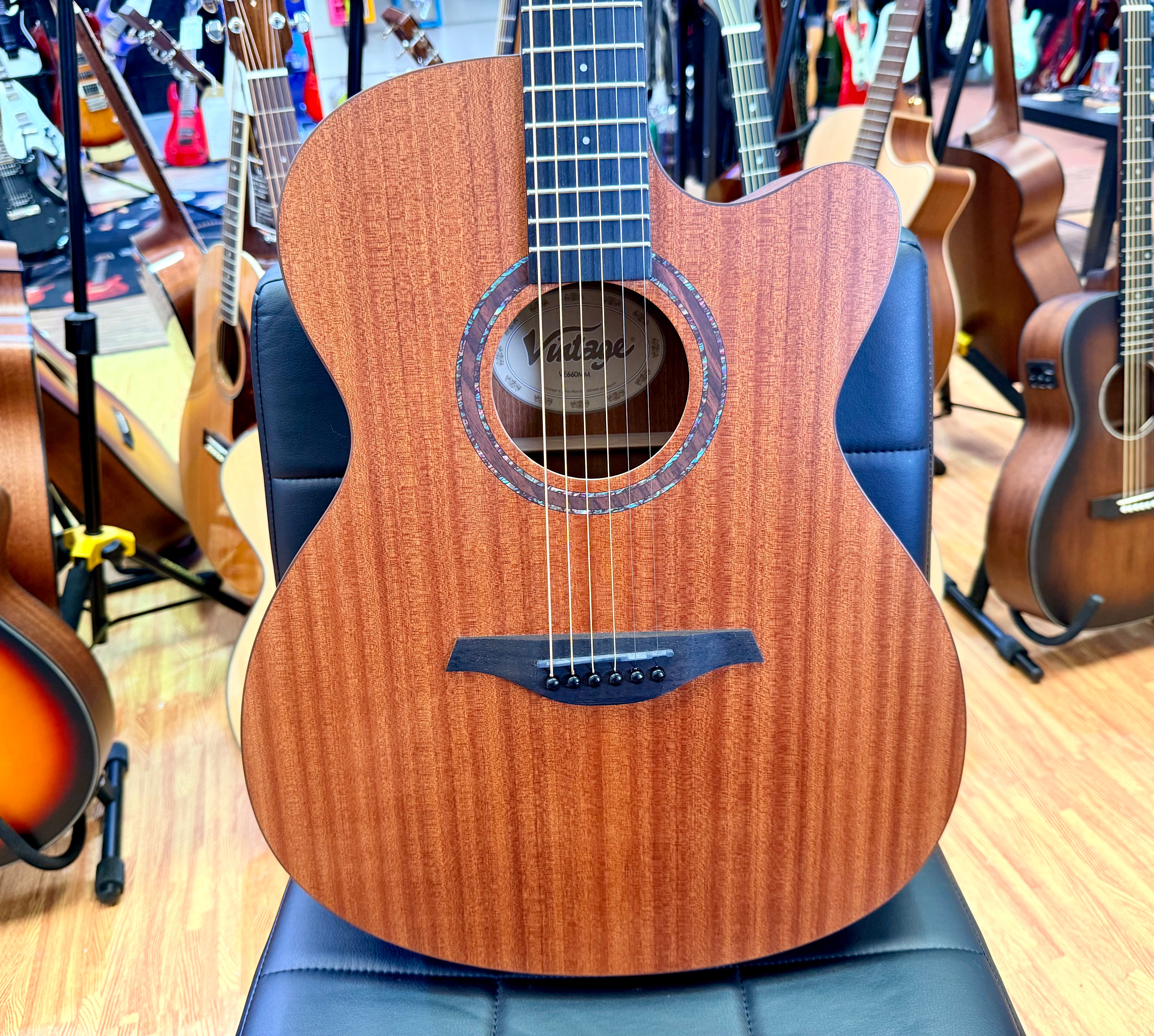🪵NEW🪵 Vintage VE660MM Mahogany Series Electro Acoustic Guitar~ Dreadnought!
