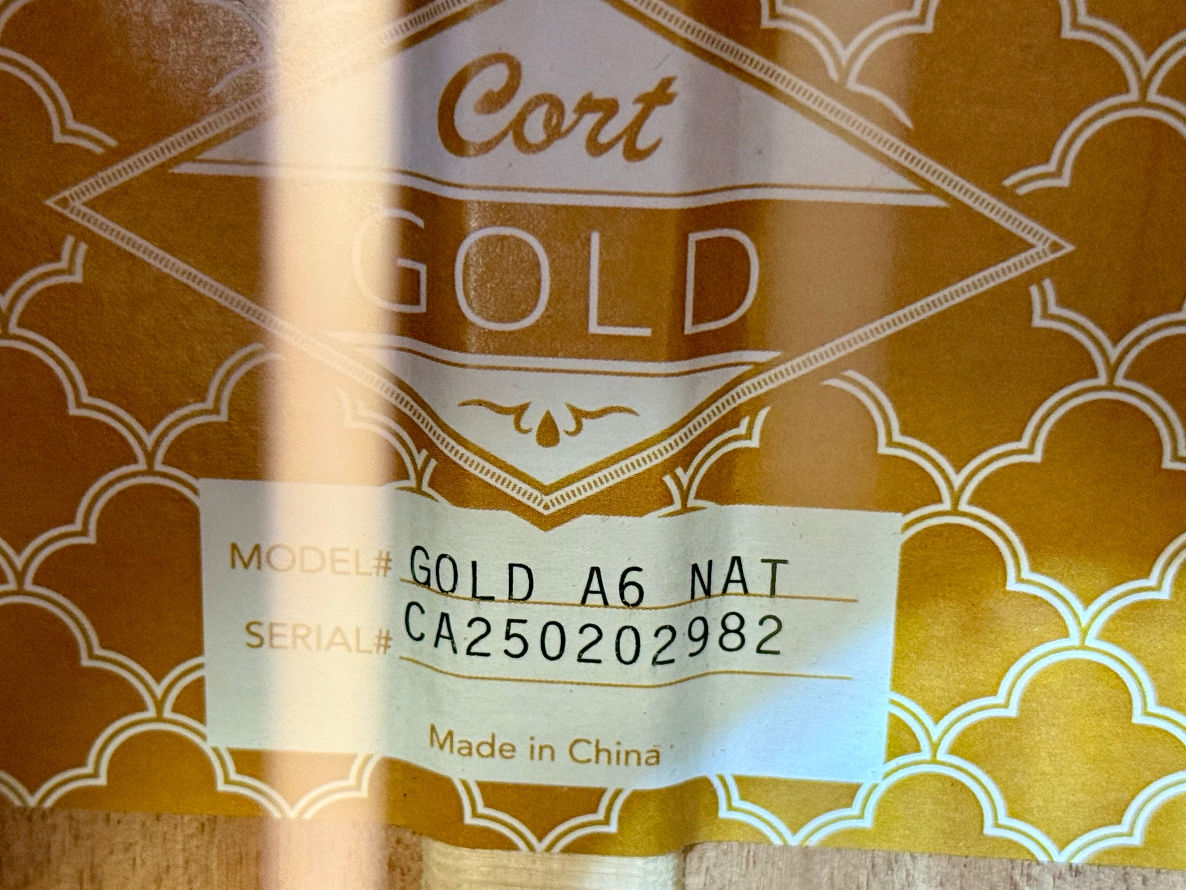 🌟NEW 2025 🌟 Cort Gold A6 Nat Electro Acoustic~ Natural~ Ebony Board~ Gig Bag!