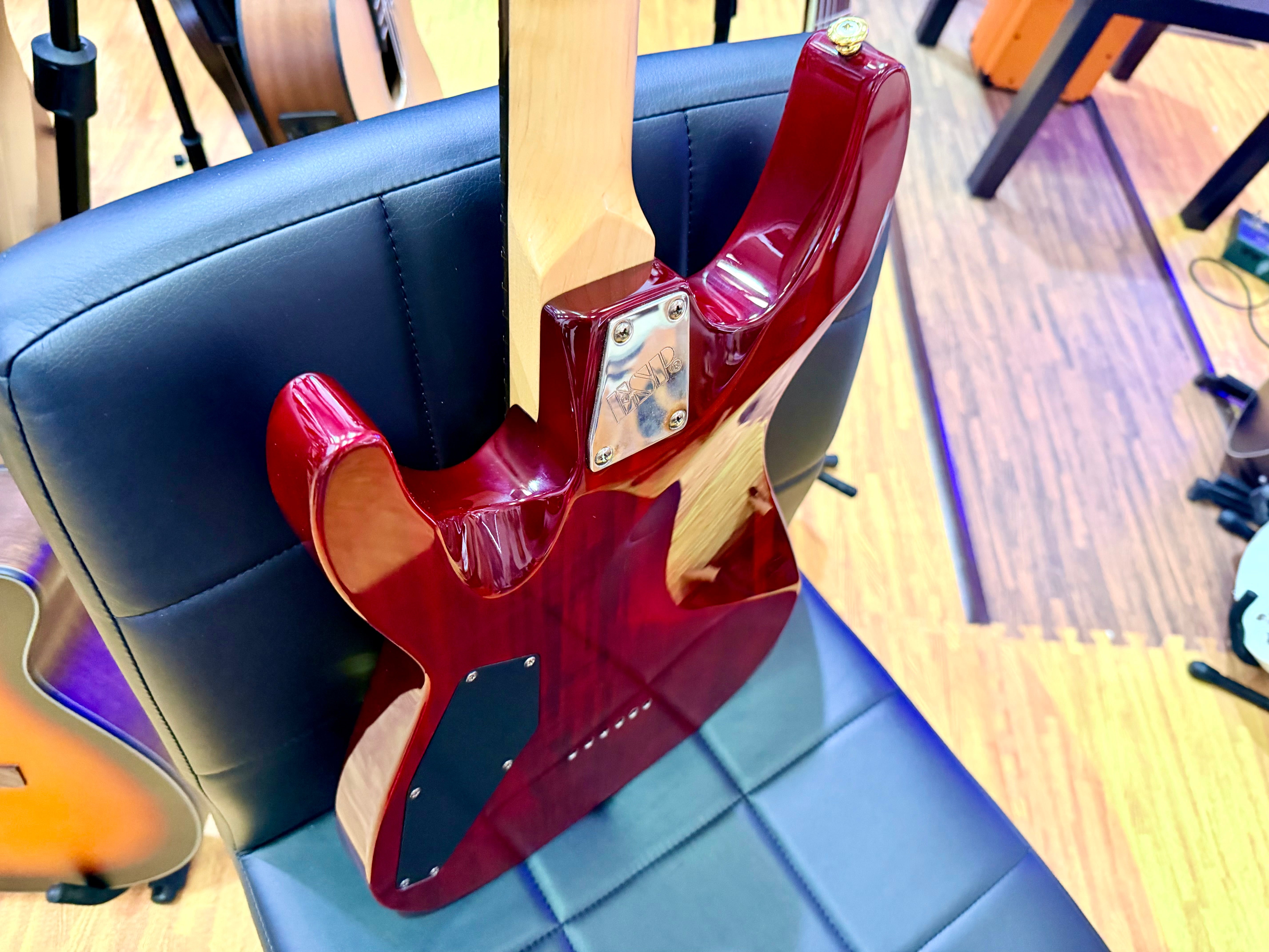 π₯2012π₯ ESP LTD MH-100QM NT See Thru Black Cherry~ Gold Hardware Guyker Lockers