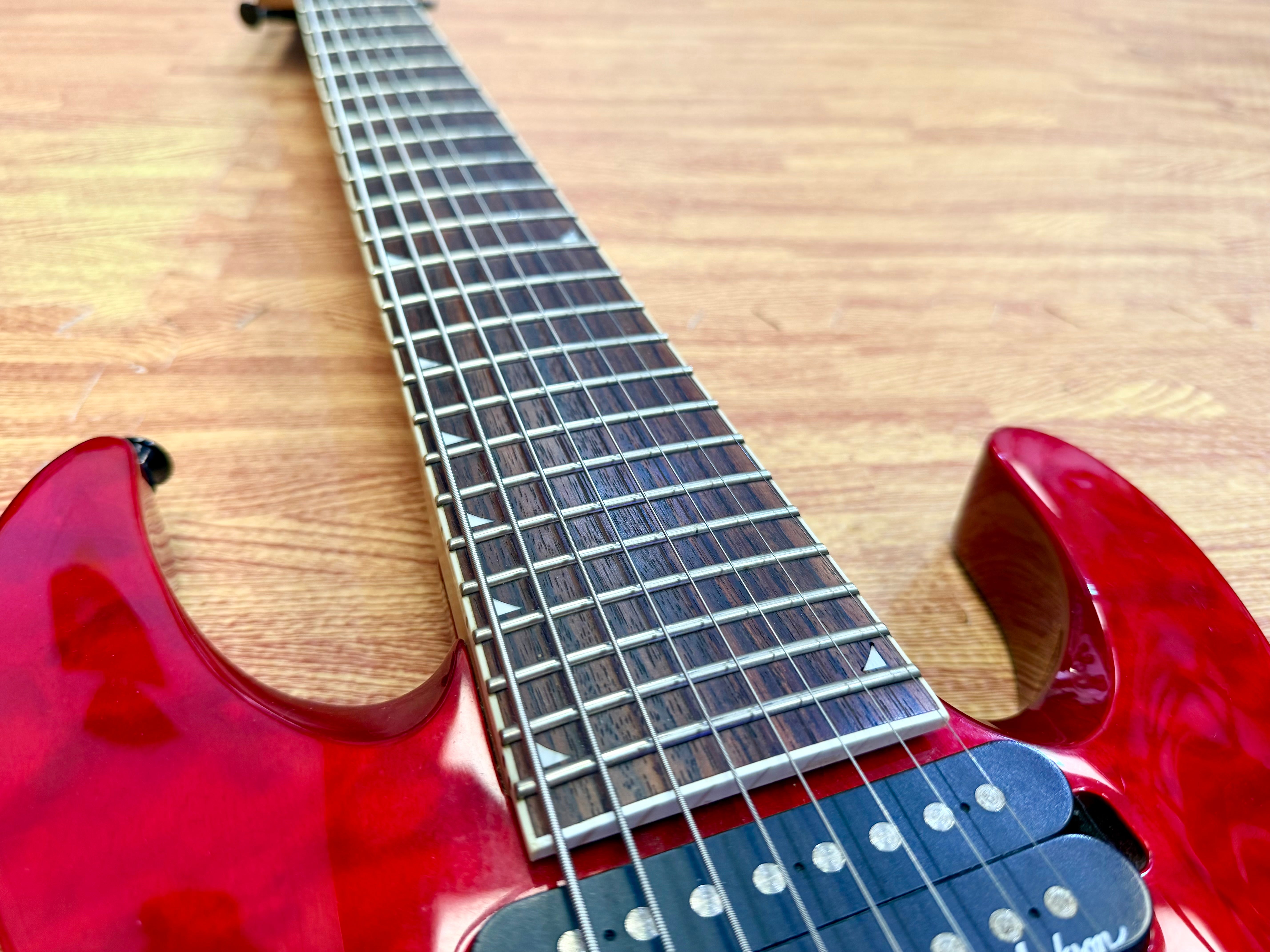 π₯ 8- String π₯ Jackson JS32-8Q Dinky Electric Guitar~ Transparent Red~ Quilted!