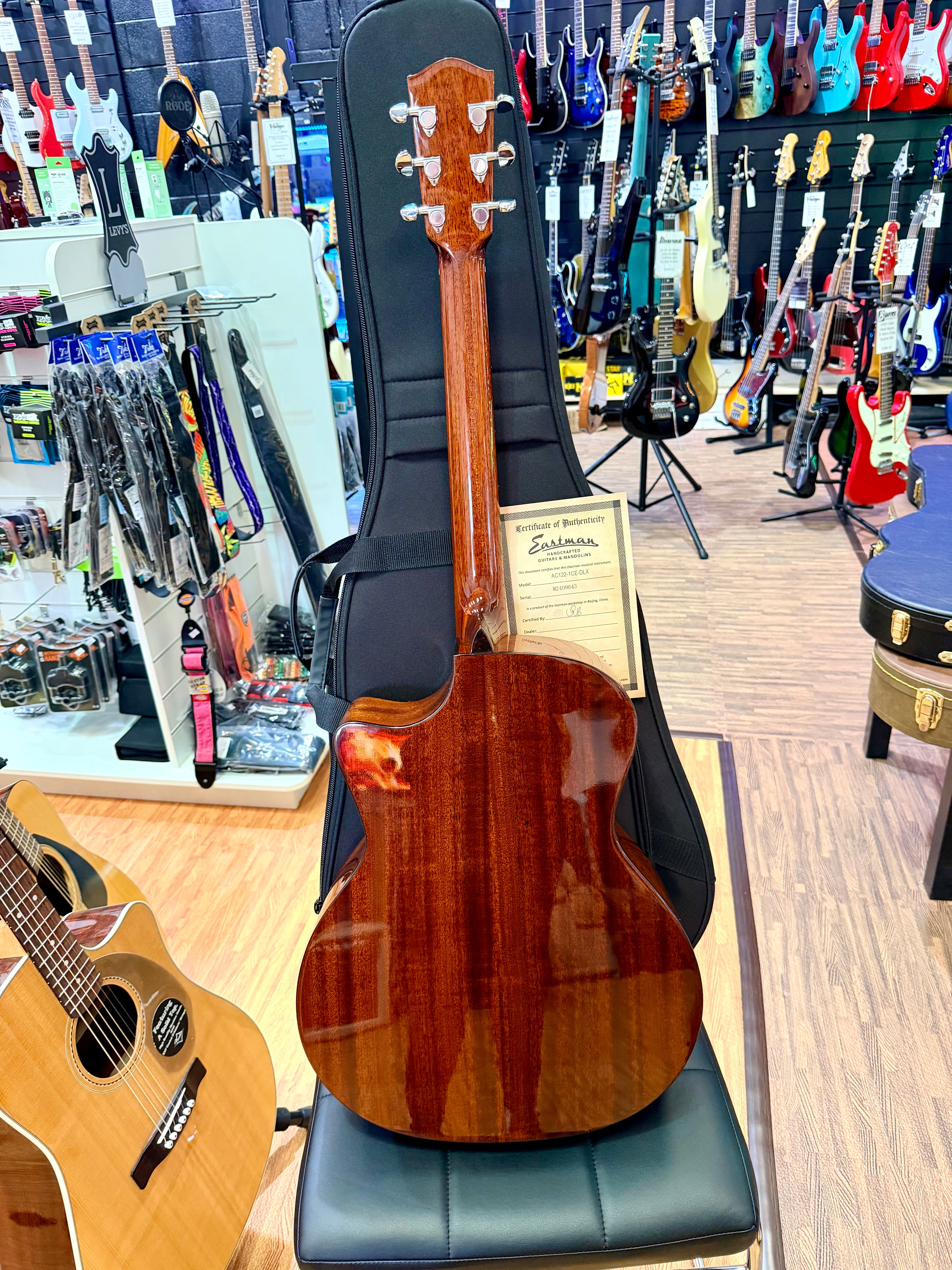 ✨MINT✨ 2024 Eastman AC122-1CE DLX Deluxe Electro Acoustic Guitar~ Natural + Bag!