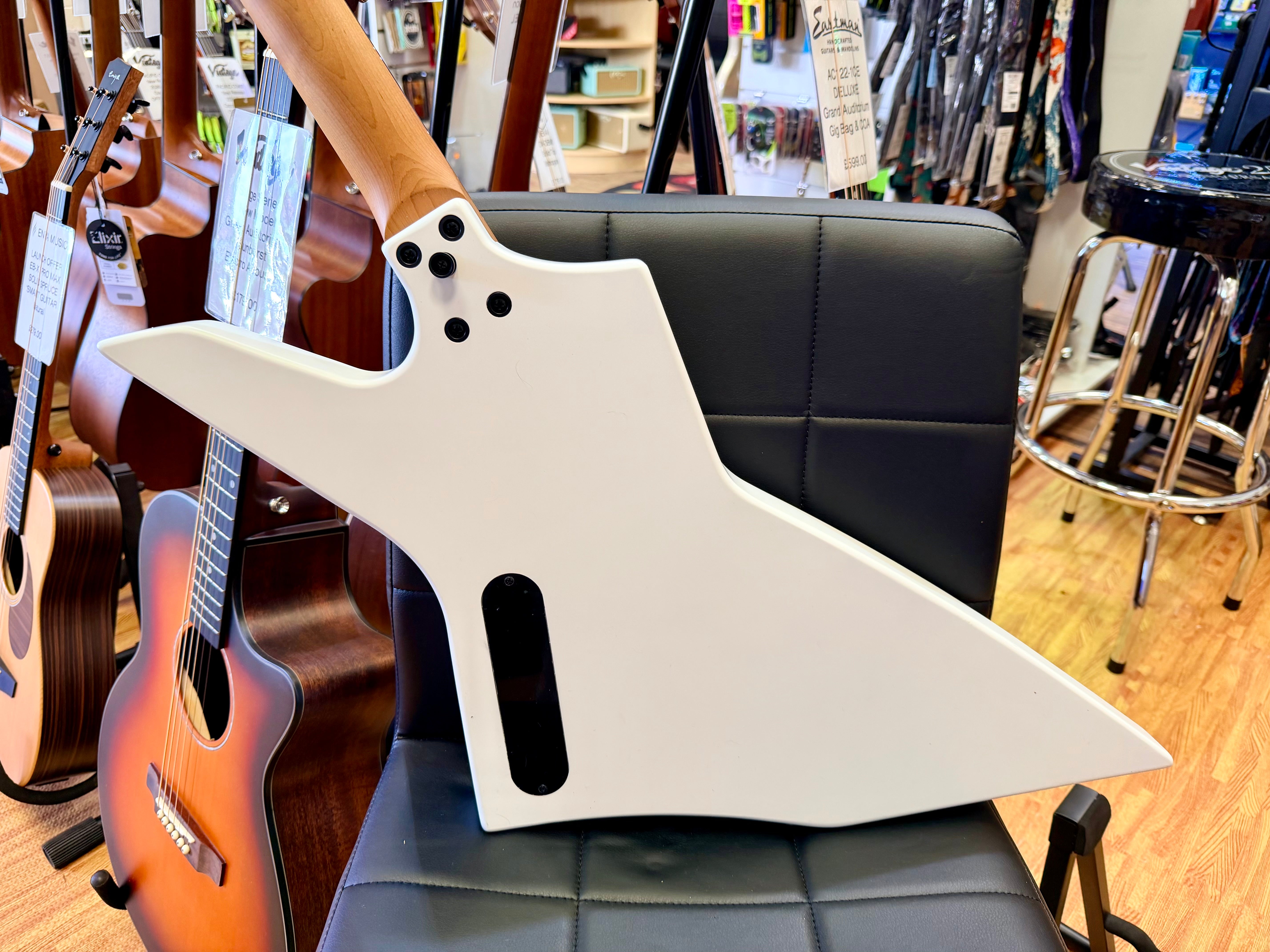 ⚡️NEW⚡️ Spira X-400 Satin White Offset Explorer Electric Guitar HH~ Roasted Neck