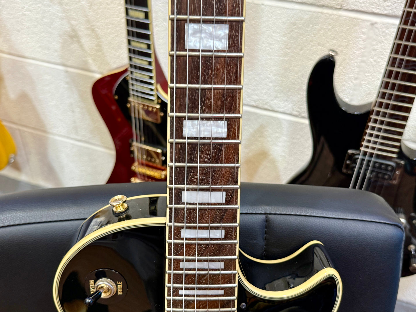 π₯2016π₯ Epiphone Les Paul Custom Pro~ Ebony/Black & Gold~ Coil Tap~Ex Condition