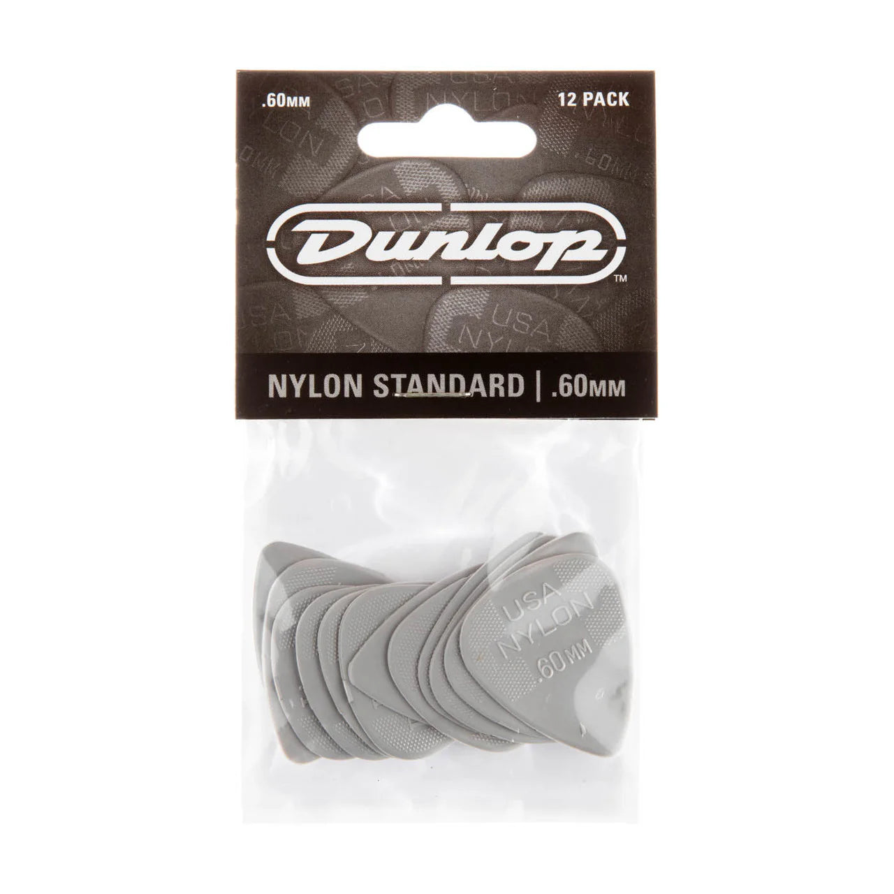 Jim Dunlop Nylon Standard .60mm Guitar Plectrums Player Pack (12-Picks)