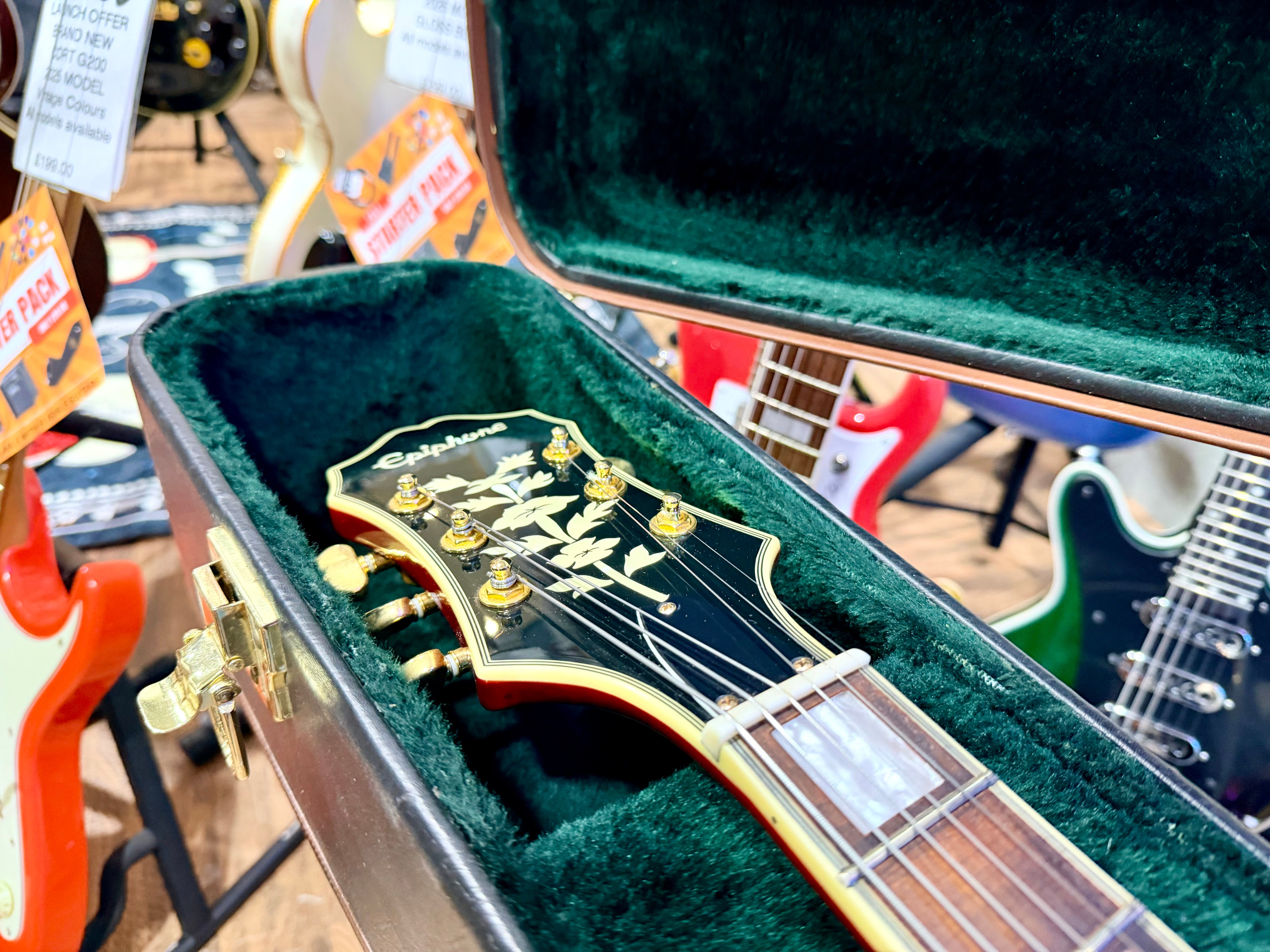 🔥MINT 2019🔥 Epiphone Joe Pass Emperor II Pro~ Rare Wine Red Hollowbody + Hard Case