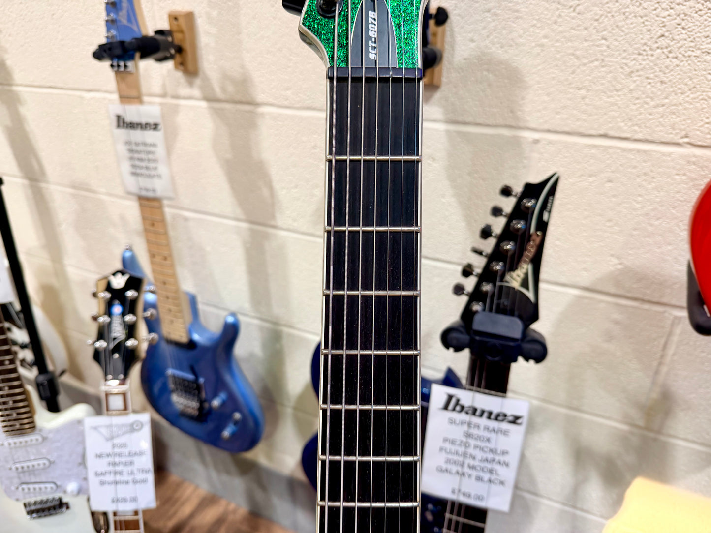 š„MINTš„ ESP LTD SCT-607 Baritone 7 String~ Stephen Carpenter Green Sparkle + Case