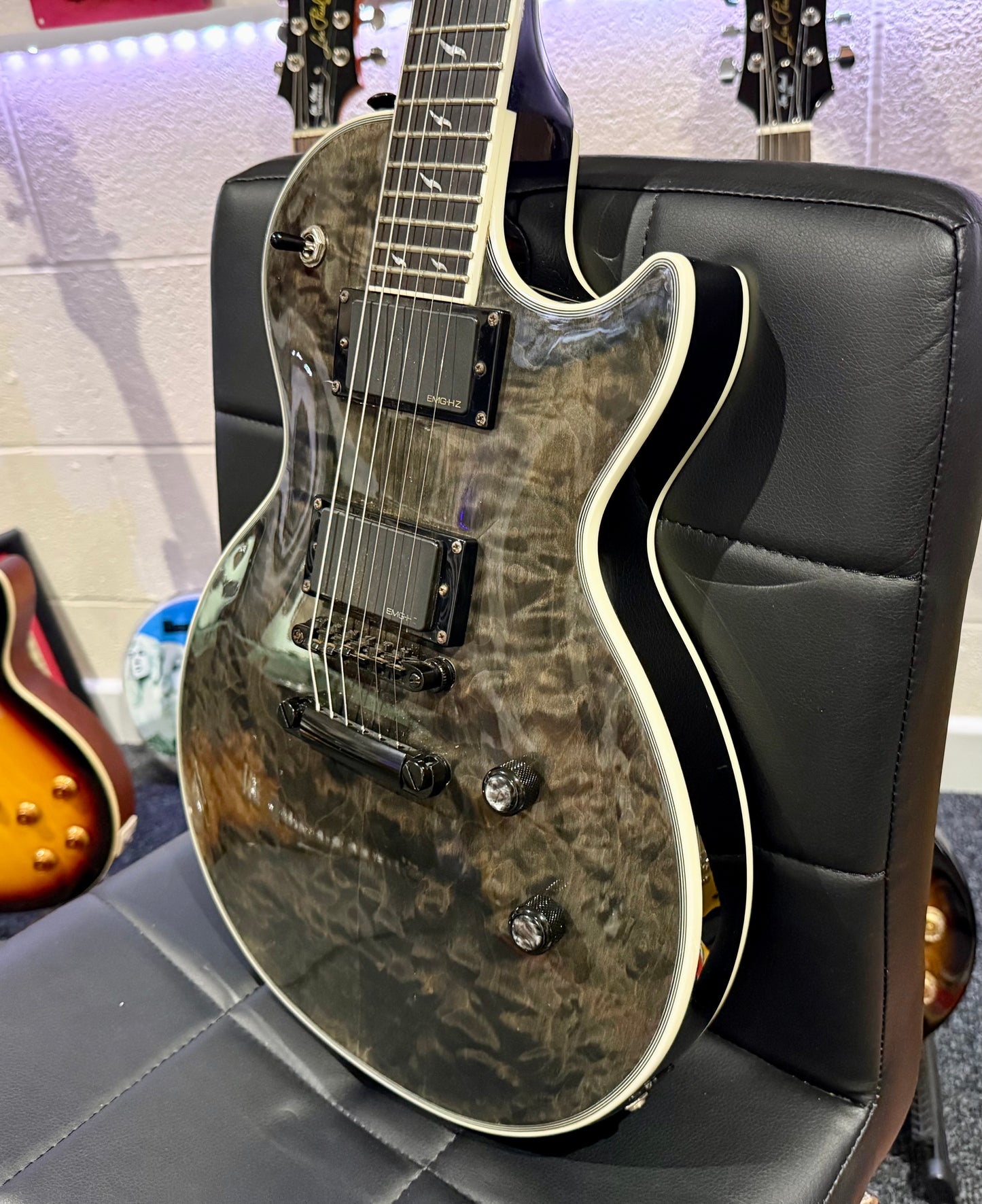 🔥2008🔥 Epiphone Les Paul Custom Prophecy EX~ Midnight Ebony~ EMG’s + Case!