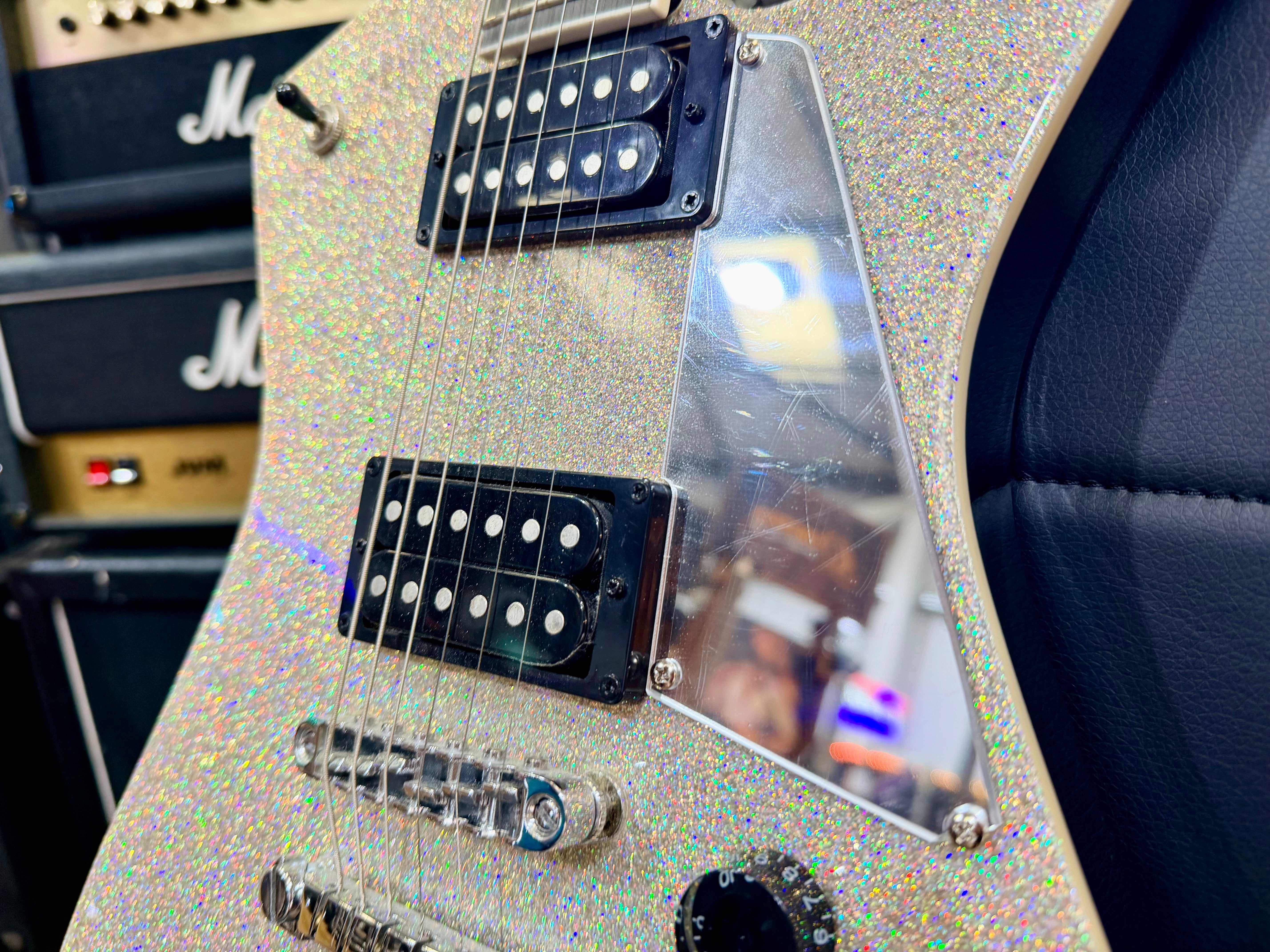 ⚡️2023⚡️ Ibanez PS60 Paul Stanley Signature~ Metallic Silver Sparkle Guitar!