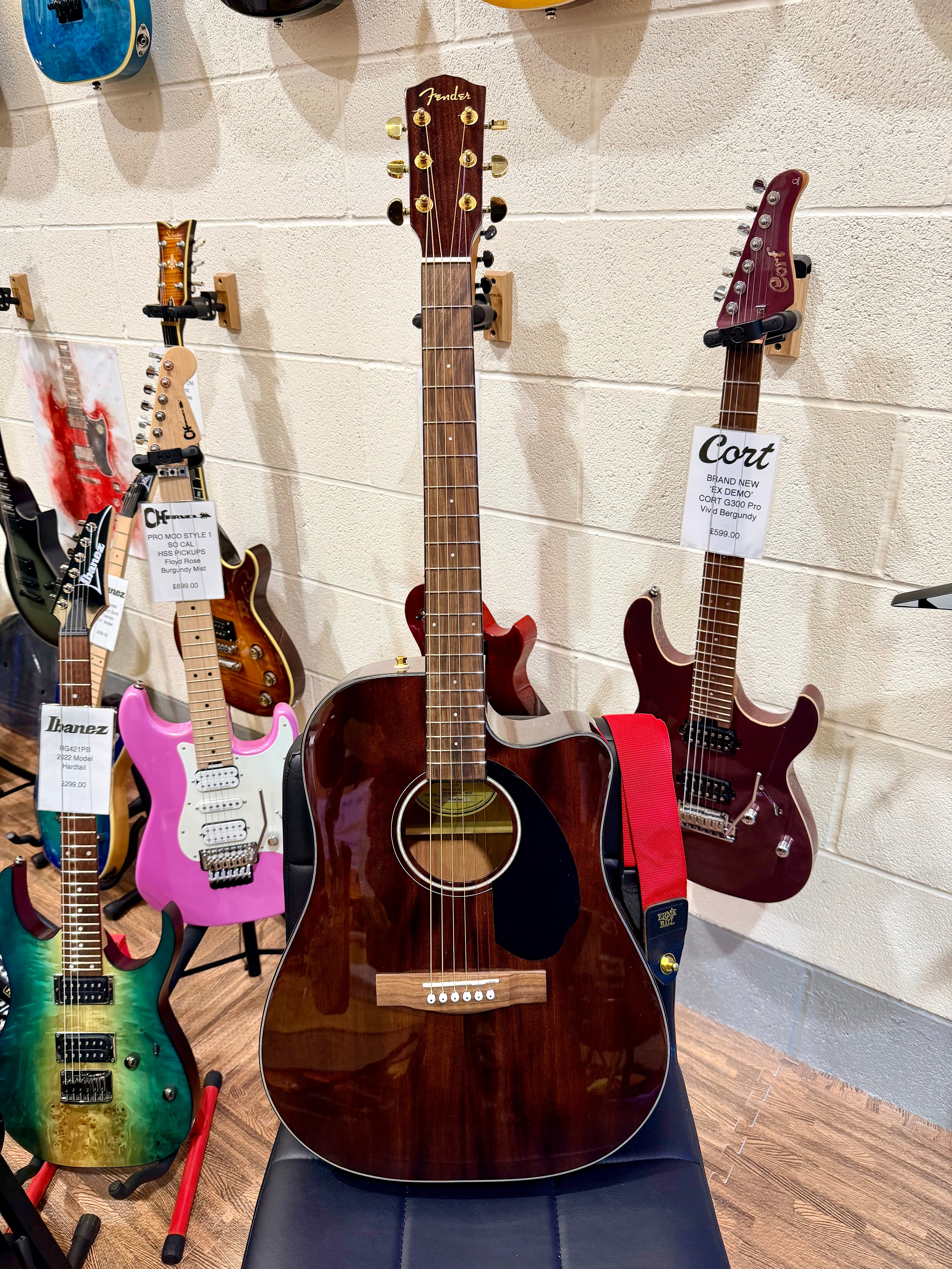 ✨MINT⚡️ Fender CD-60SCE Dreadnought Electro Acoustic Guitar~ All-Mahogany!