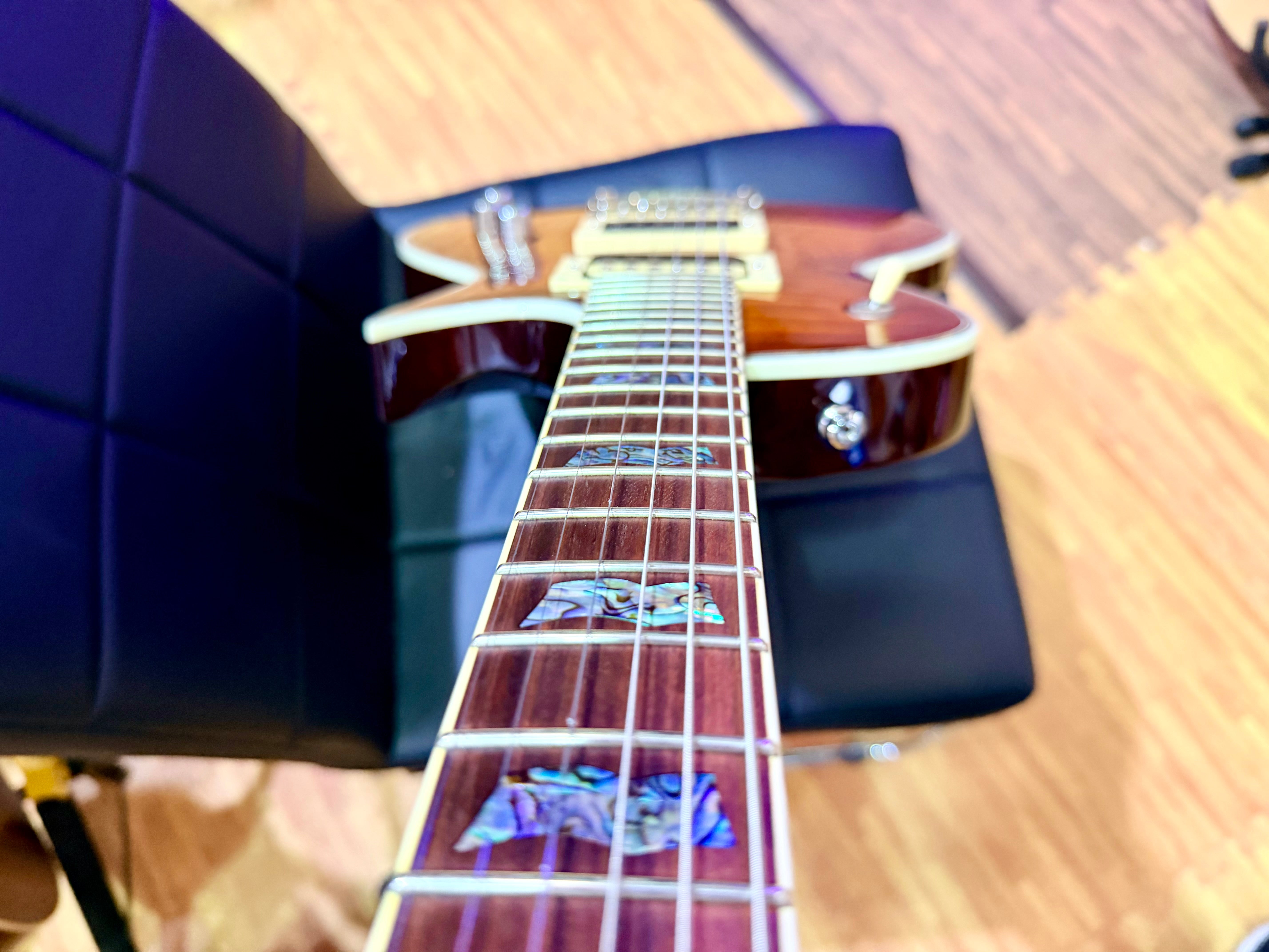 🔥2018🔥 ESP LTD EC-1000 Deluxe Amber Sunburst Electric Guitar + Case~ Abalone!