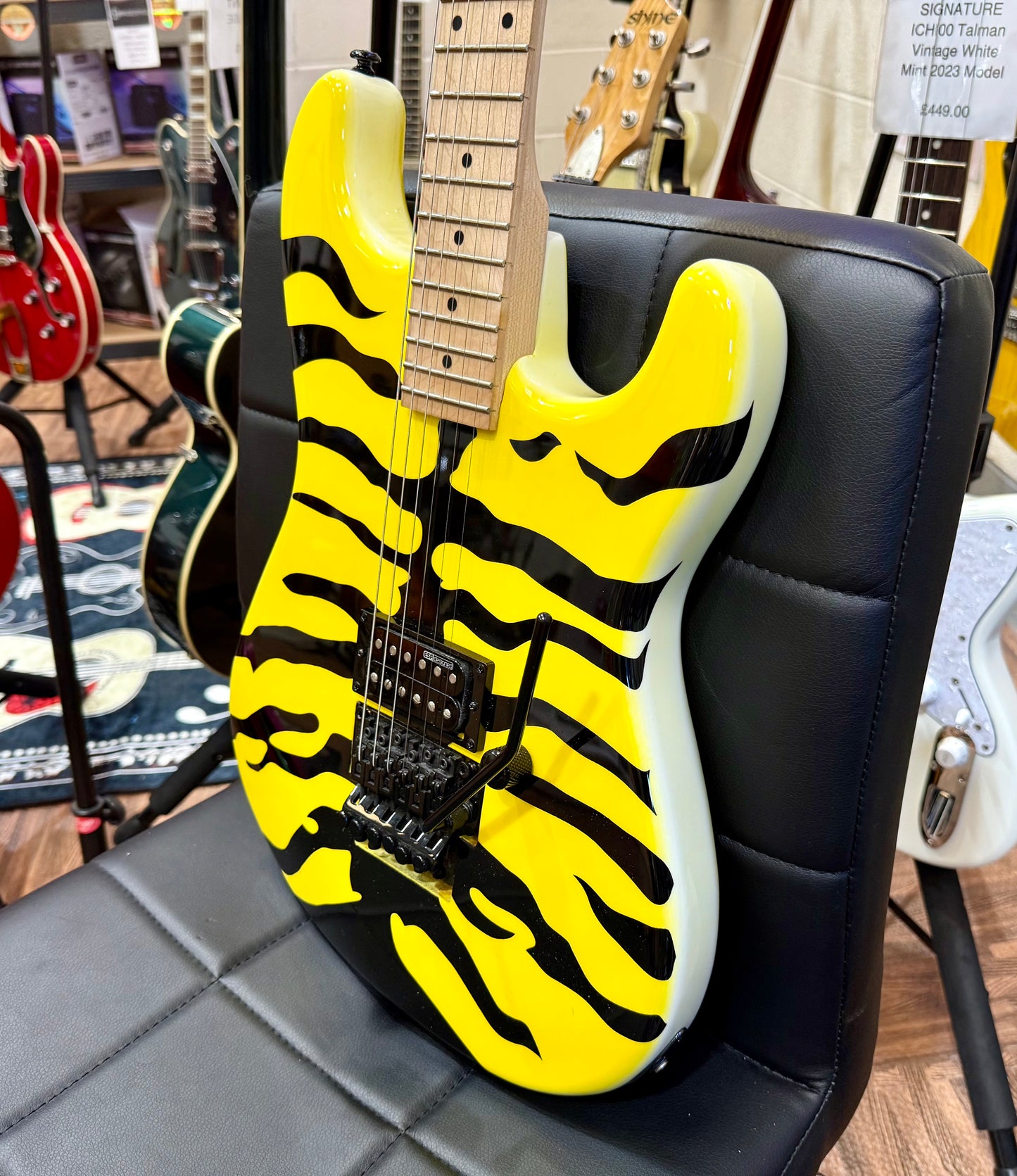 🐯MINT🐯 ESP LTD GL-200MT George Lynch~ Yellow Tiger Stripe~ Signature~ 2022!