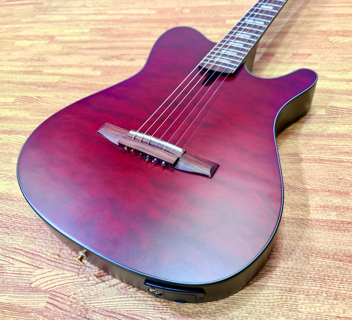 🔥2025🔥 Ibanez FRH20QMN Wine Red Low Gloss Nylon Electro Acoustic Guitar!