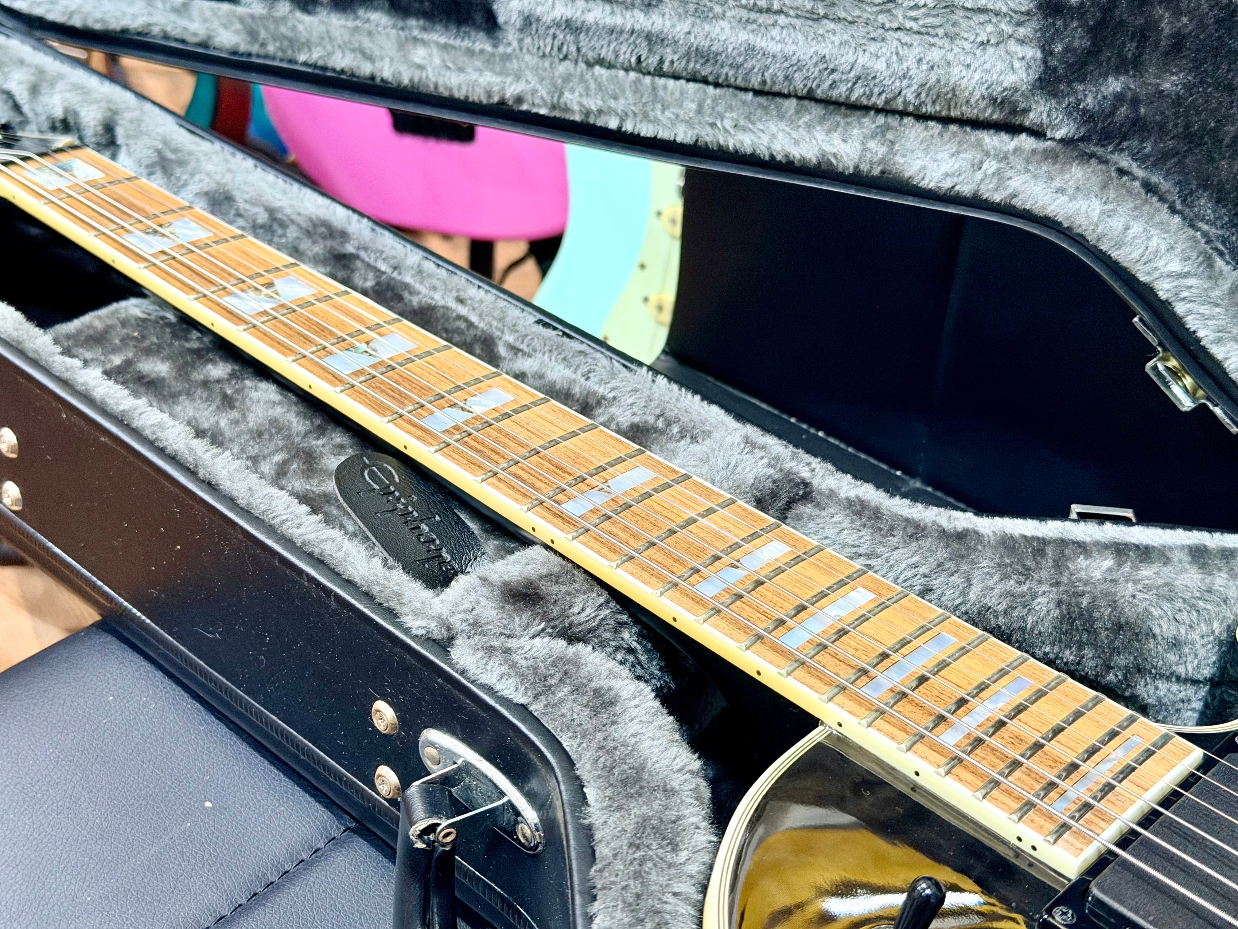 🔥2018🔥 Epiphone Les Paul Prophecy Custom Plus EX~ Midnight Ebony~ EMG P’Ups