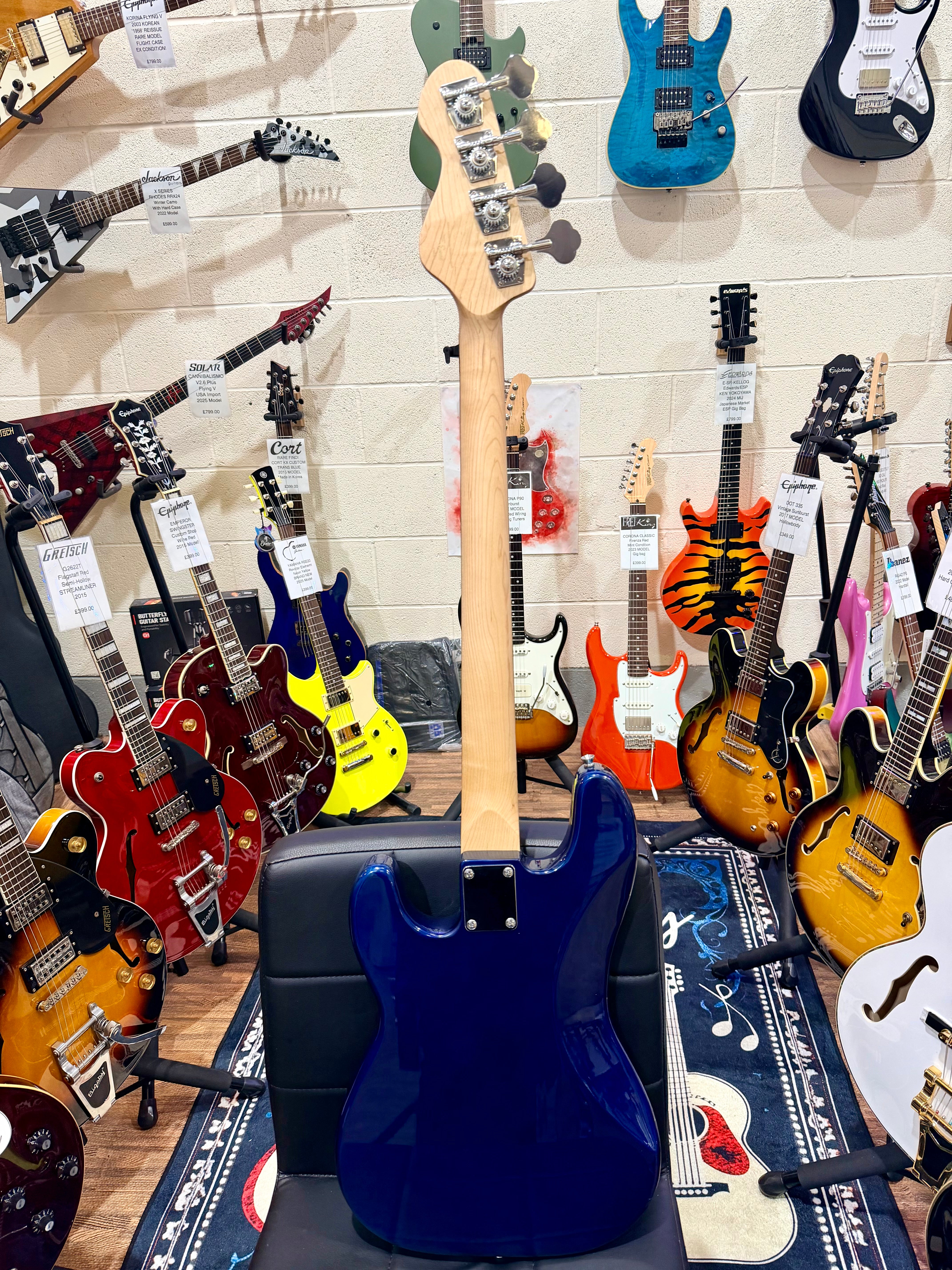 ⚡️NEW⚡️ Encore E4 Blaster Series Electric Bass Guitar~ Full Size 4/4 P Bass~Blue