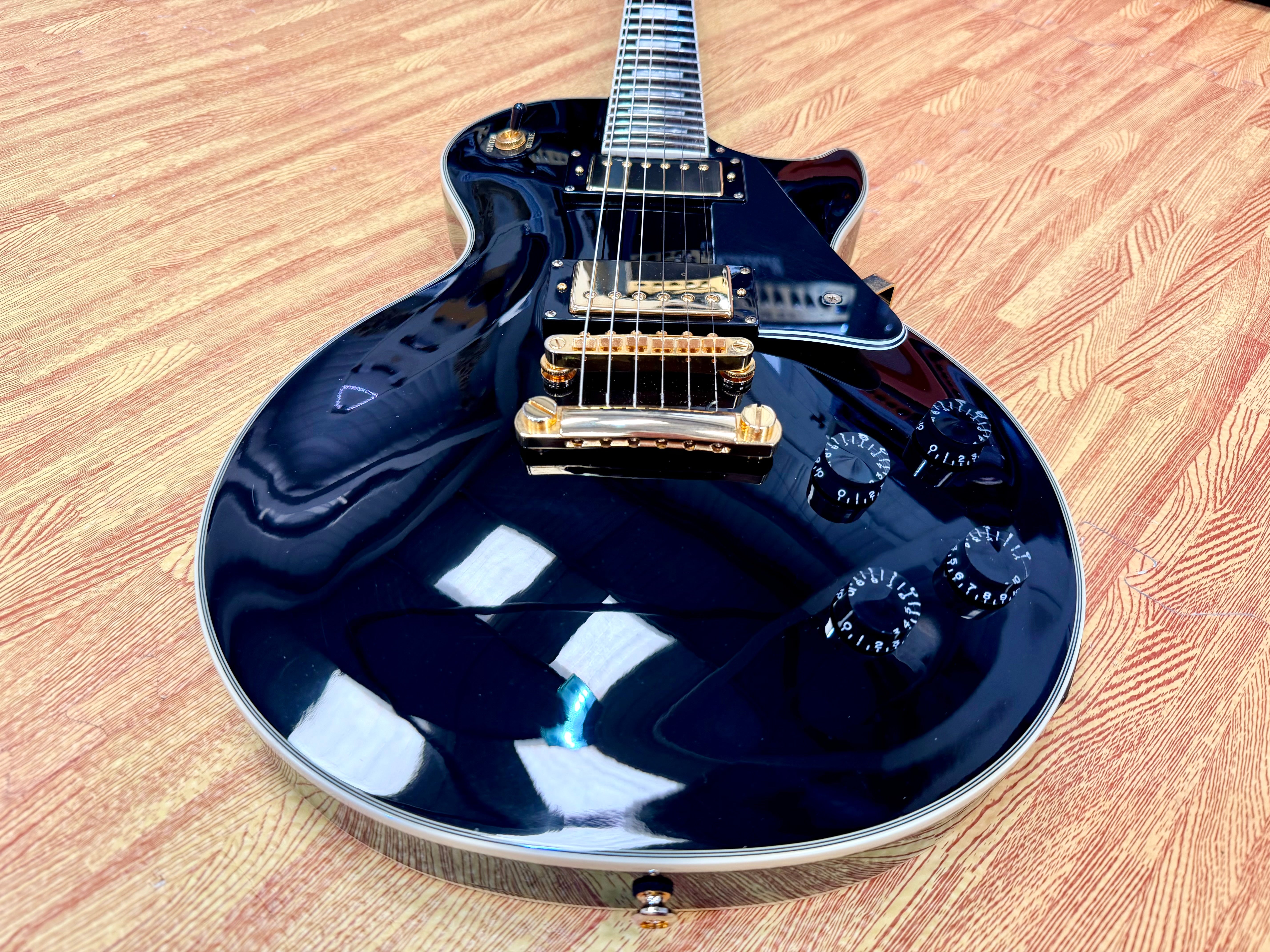 ✨2003✨ Epiphone Les Paul Custom~ Ebony~ Unsung Korea~ Black & Gold~ Cherished!
