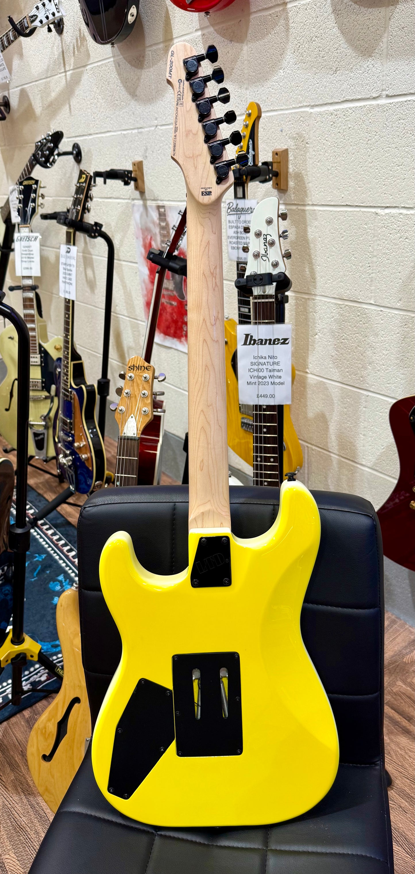 🐯MINT🐯 ESP LTD GL-200MT George Lynch~ Yellow Tiger Stripe~ Signature~ 2022!