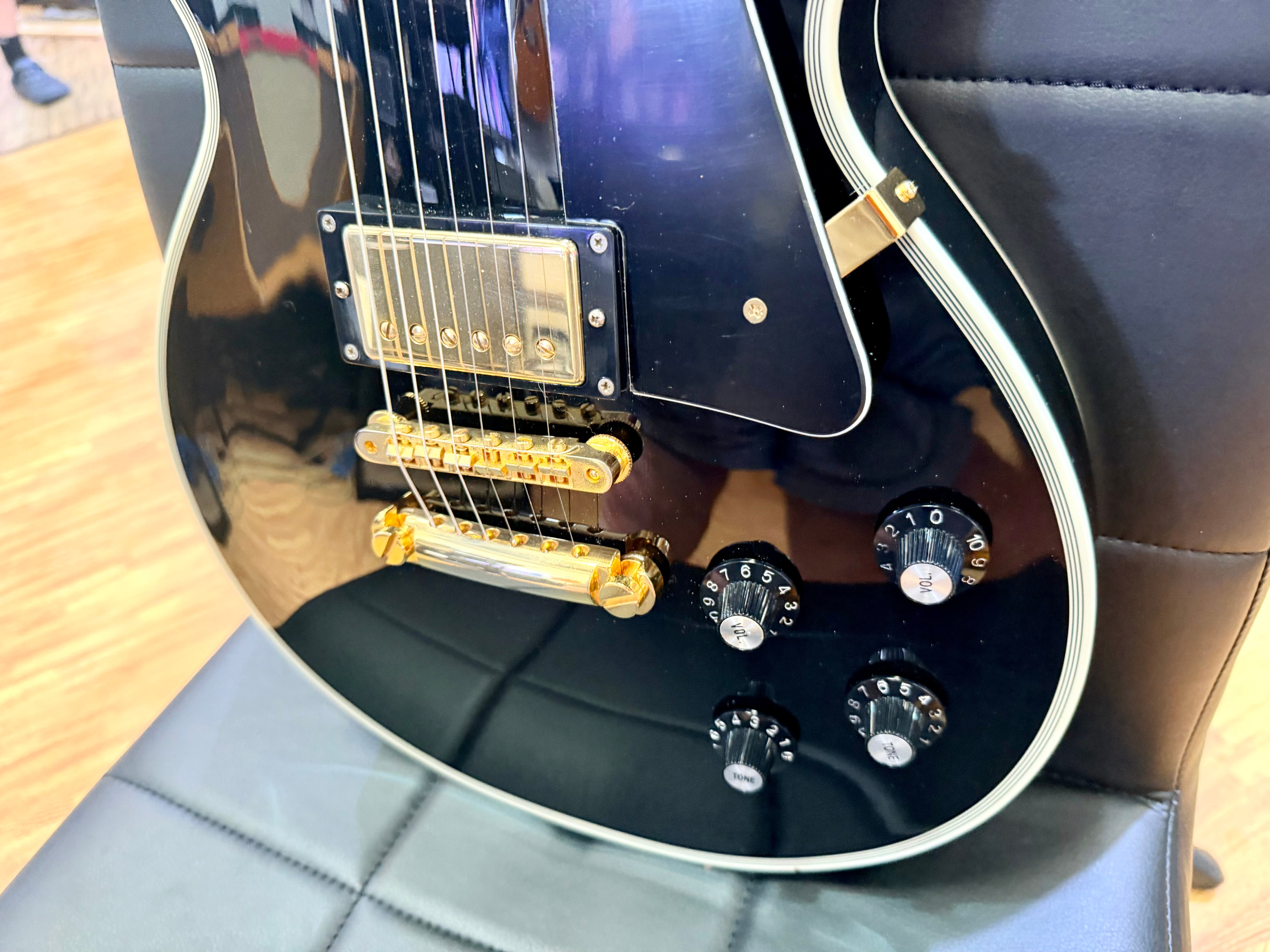 π₯2018π₯ Edwards E-LP-105CD Les Paul Custom Ebony~ Made In Japan βESPβ MIJ + Bag