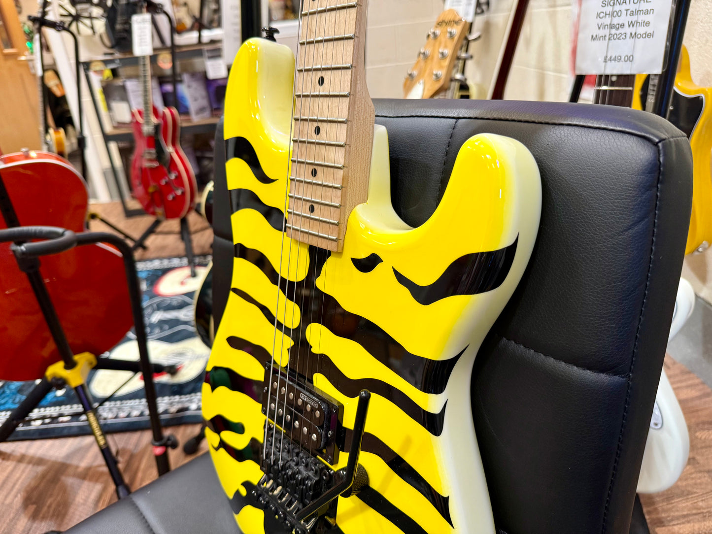 🐯MINT🐯 ESP LTD GL-200MT George Lynch~ Yellow Tiger Stripe~ Signature~ 2022!