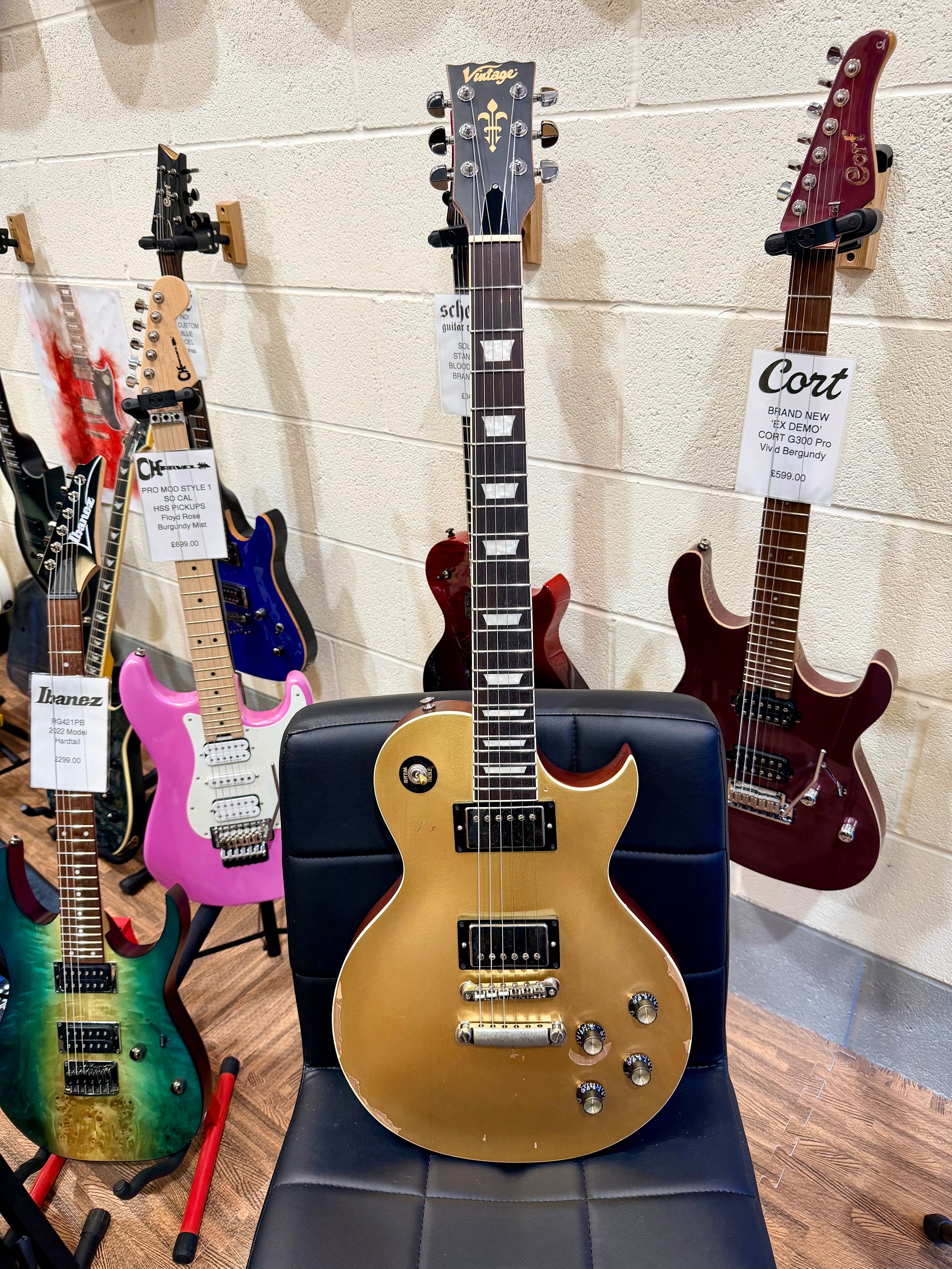 🔥UPGRADED🔥 Vintage V100 Icon Distressed Gold Top~ SETH LOVER Pickups + Gotoh!